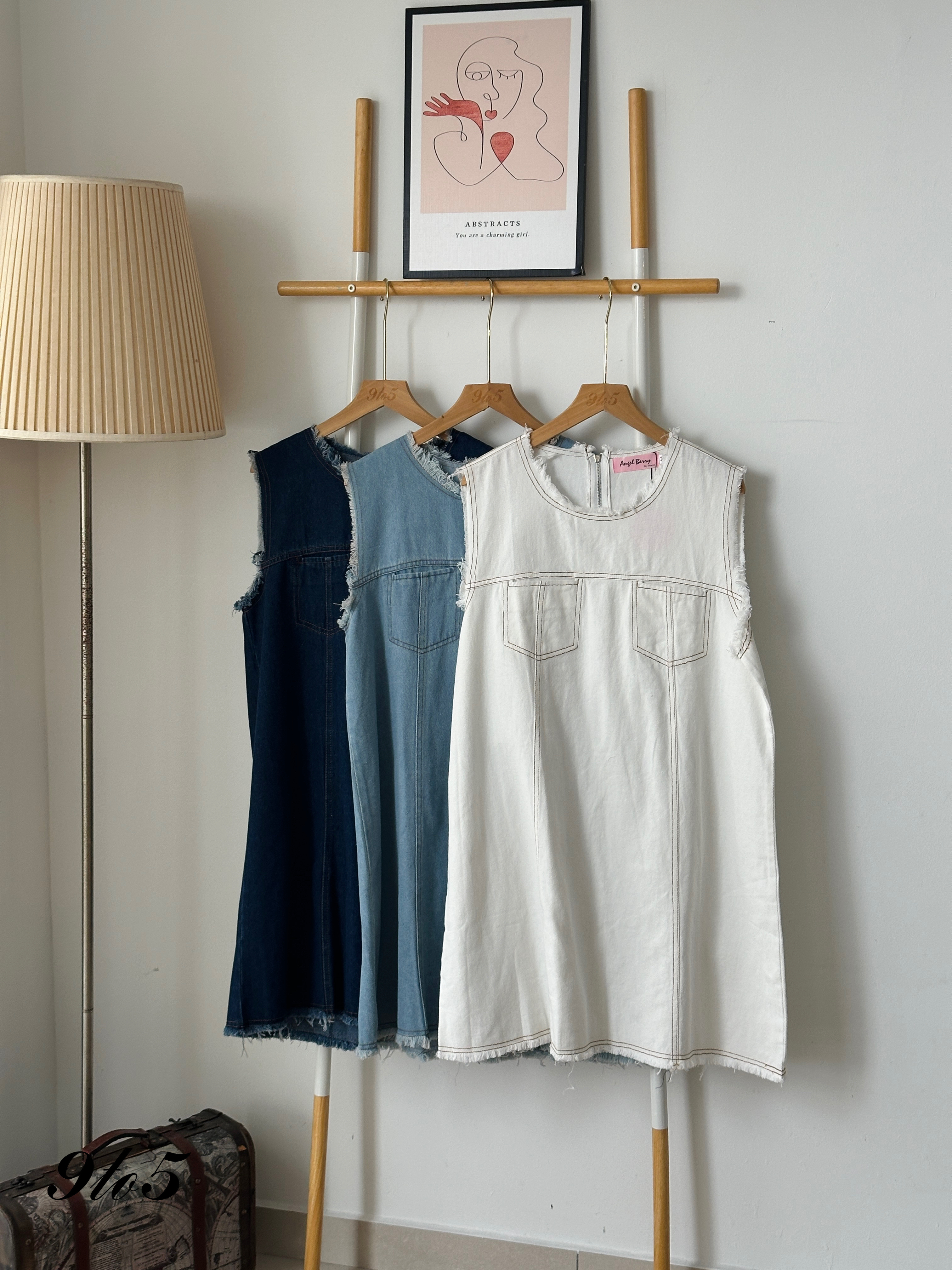 D2311 Sleeveless Denim Dress - 3 Colors