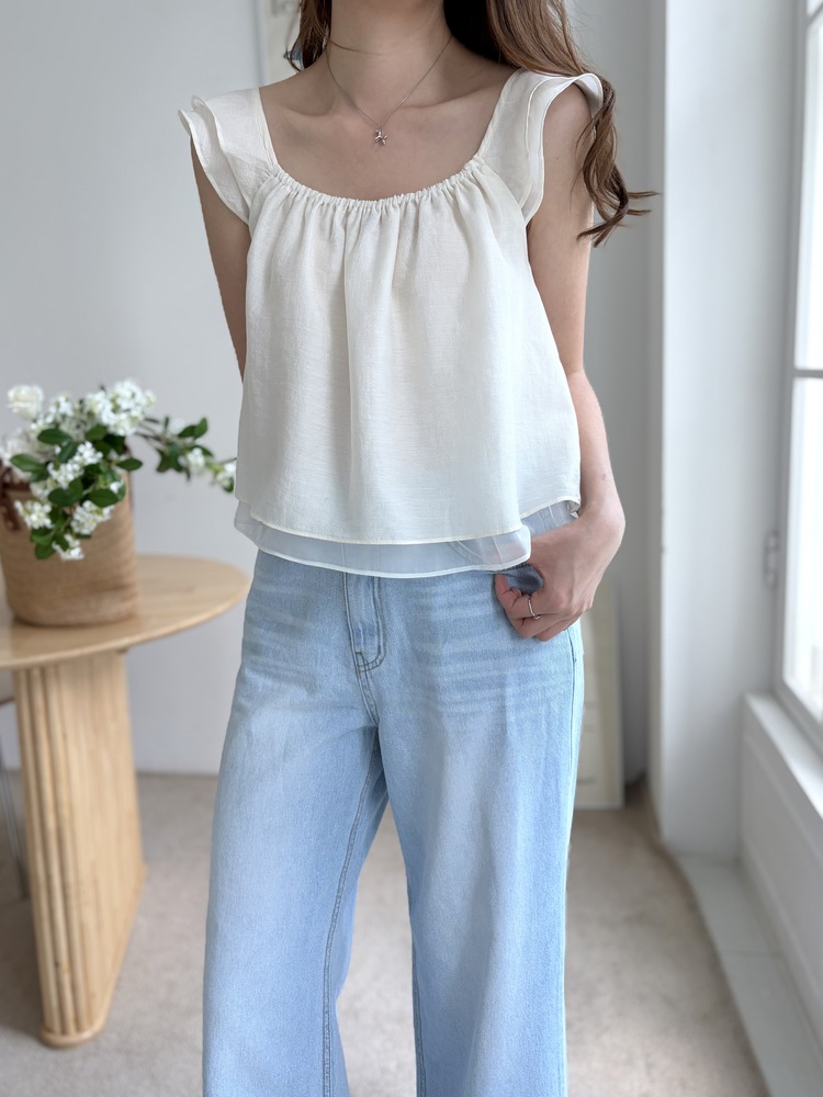 Luna Flutter Top (Ivory)