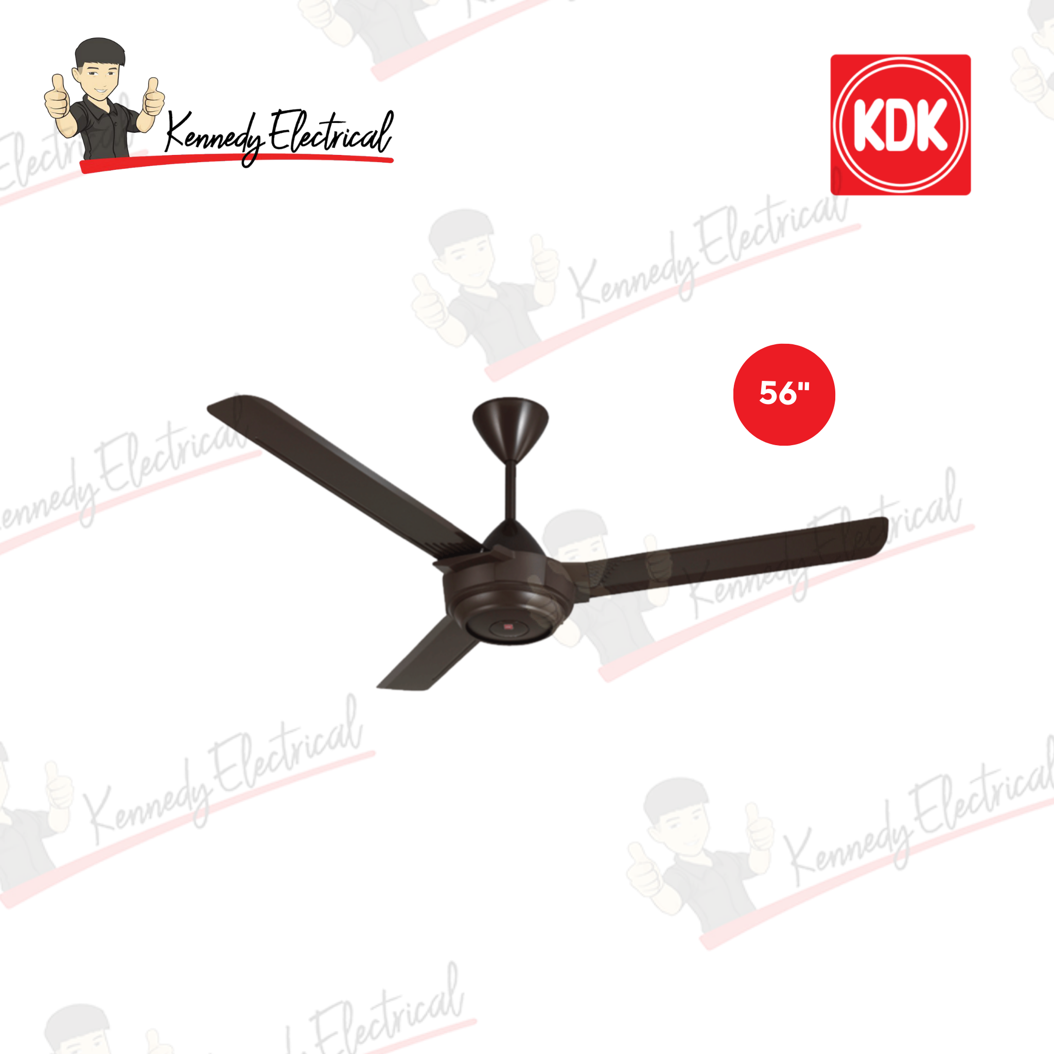 KDK 56" Ceiling Fan 3-Blade Brown (K14X2-PBR)