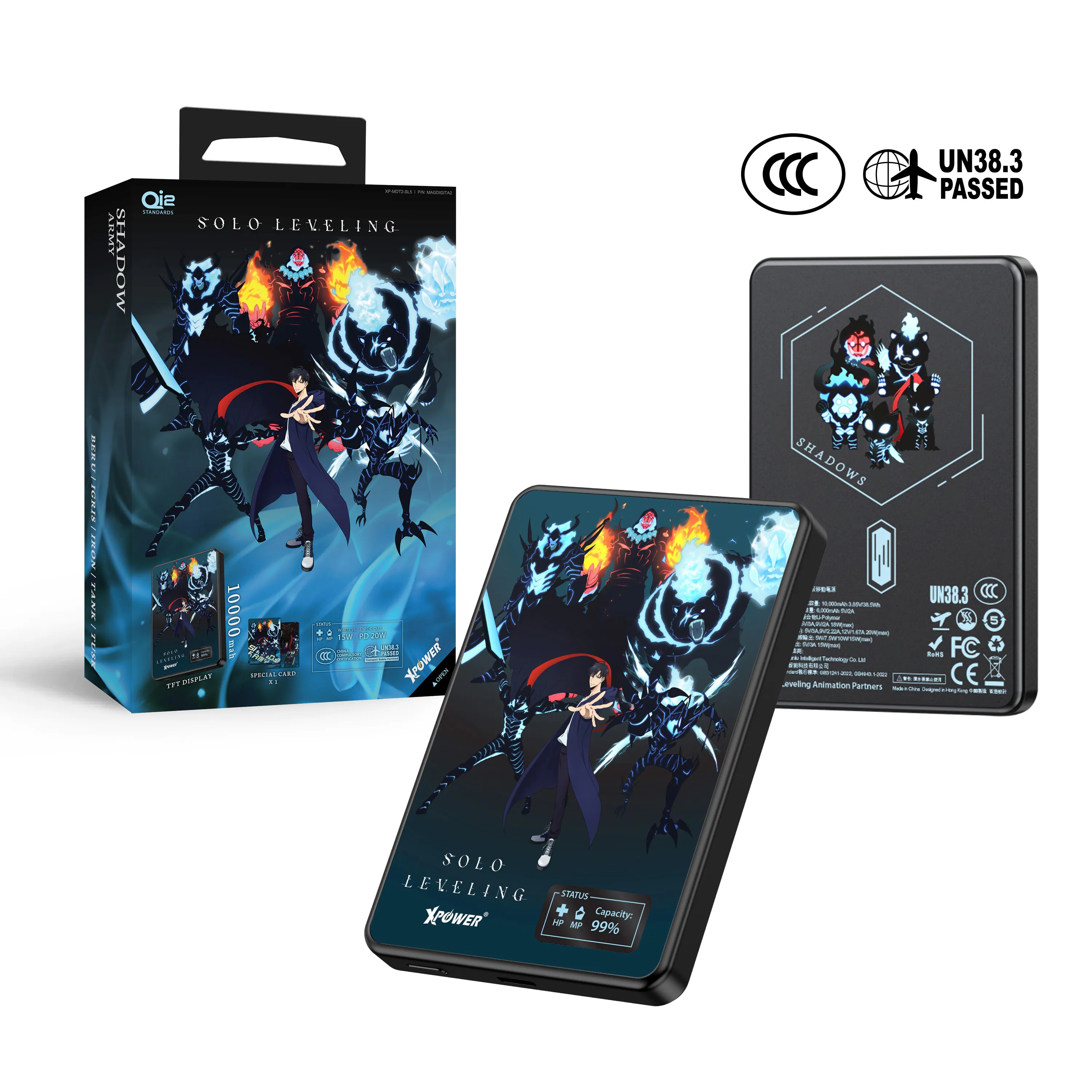 (3C認證)XPower x 我獨自升級MagDigita2 第2代 彩屏顯示 鋁合金 10000mAh PD3.0+QI2 磁吸移動電源 MDT2-sl1