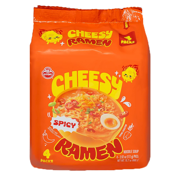 Cheesy Cheddar Ramen 不倒翁 車打芝士湯拉麵 110g x 4包