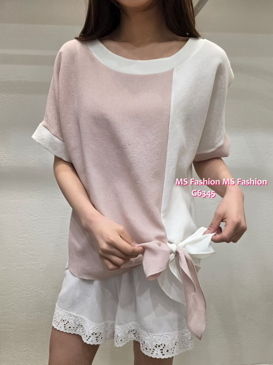G6345 靚色蝴蝶結top