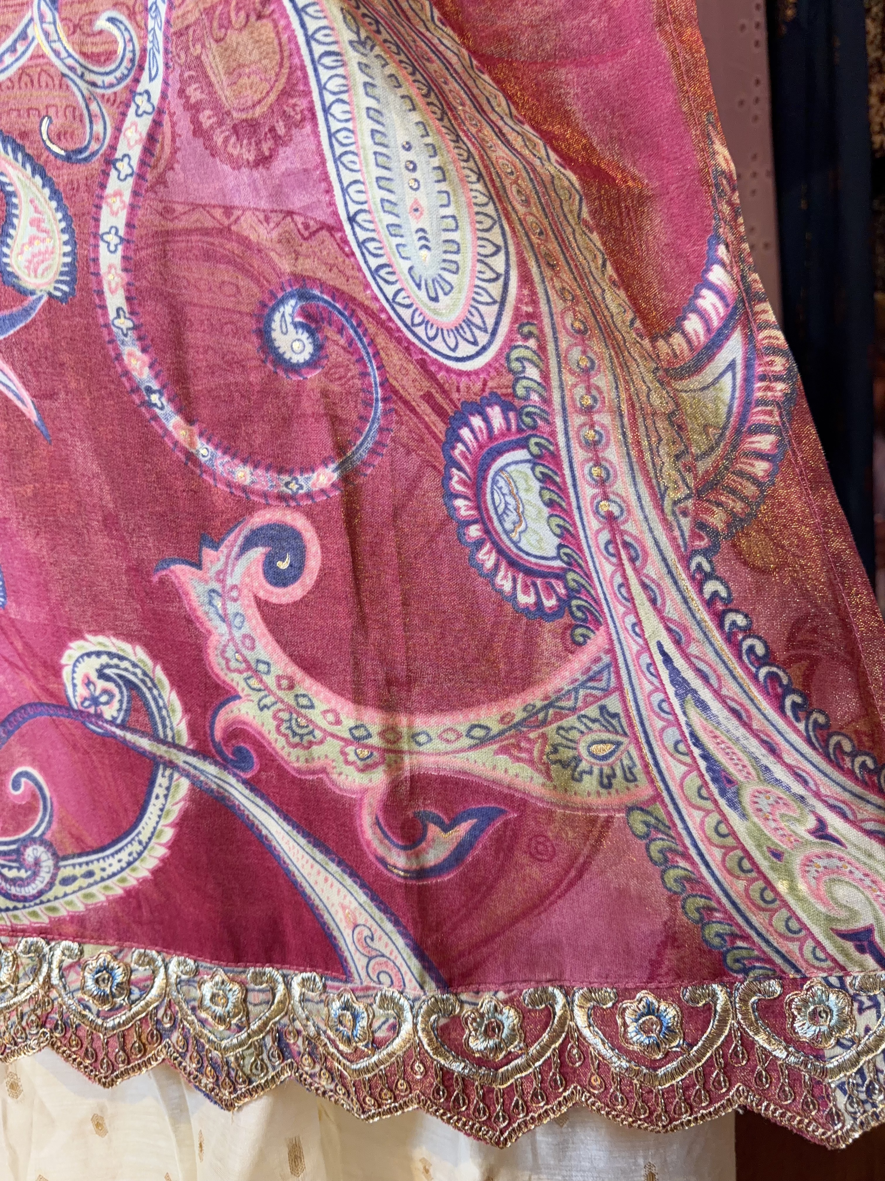 1680 Rose Red Silky Kurta