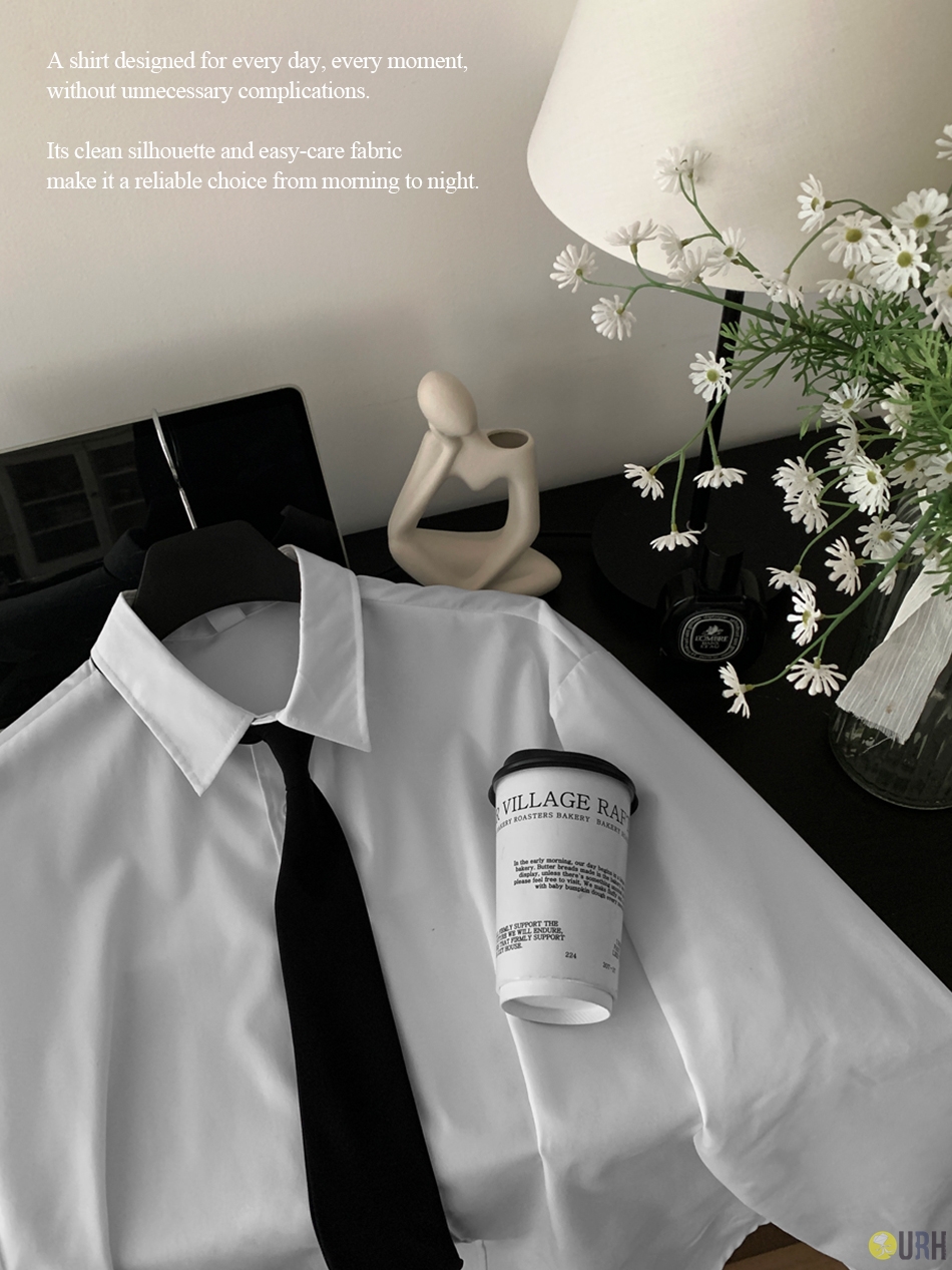 【100%保證韓國直送】[1+1 EVENT]經典簡約日常半寬鬆恤衫 [9 color] RL114773