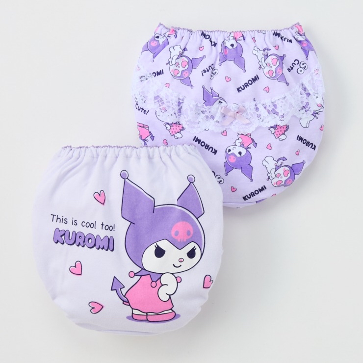 🇯🇵限量預訂 日本直送🇯🇵Kuromi人物滿印蕾絲絲帶女童內褲兩件套裝