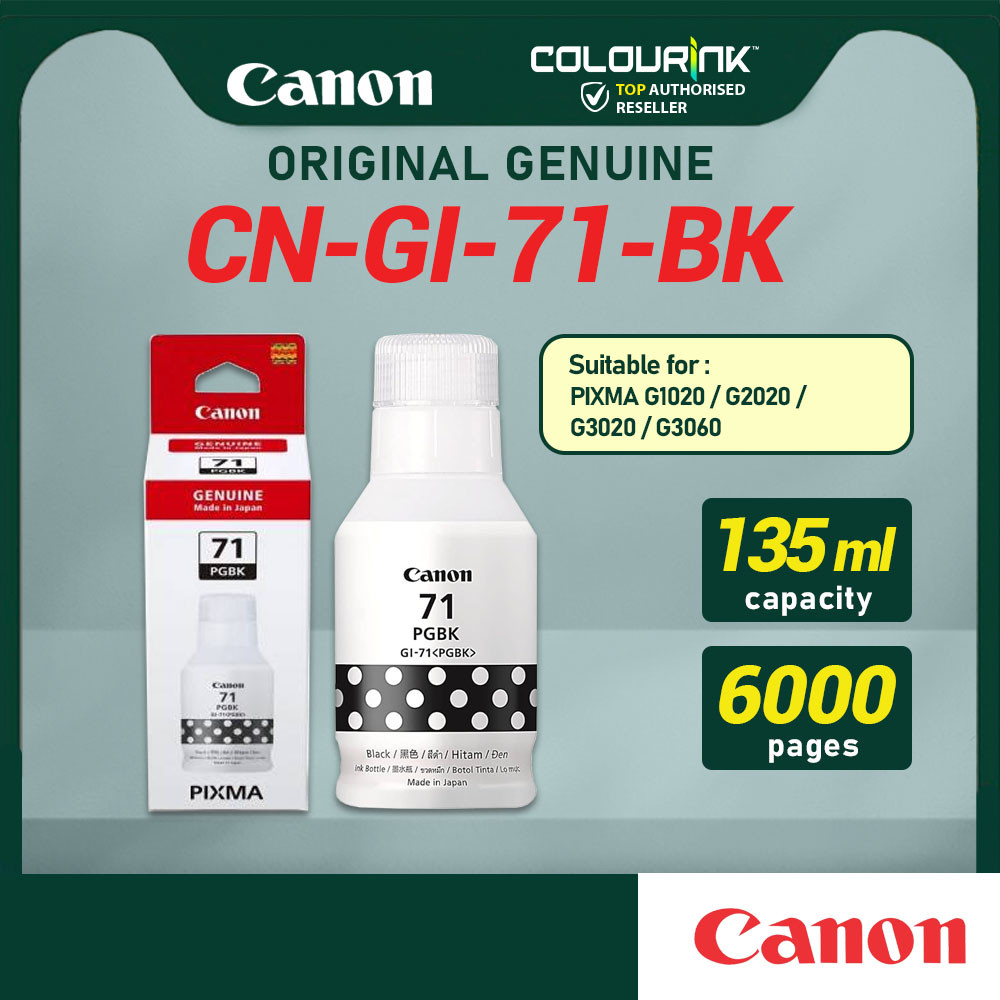 Canon Ink Bottle GI-71 Black Cyan Magenta Yellow MC-G02 Maintaince Cartridge for G1020 G2020 G3020 G3060