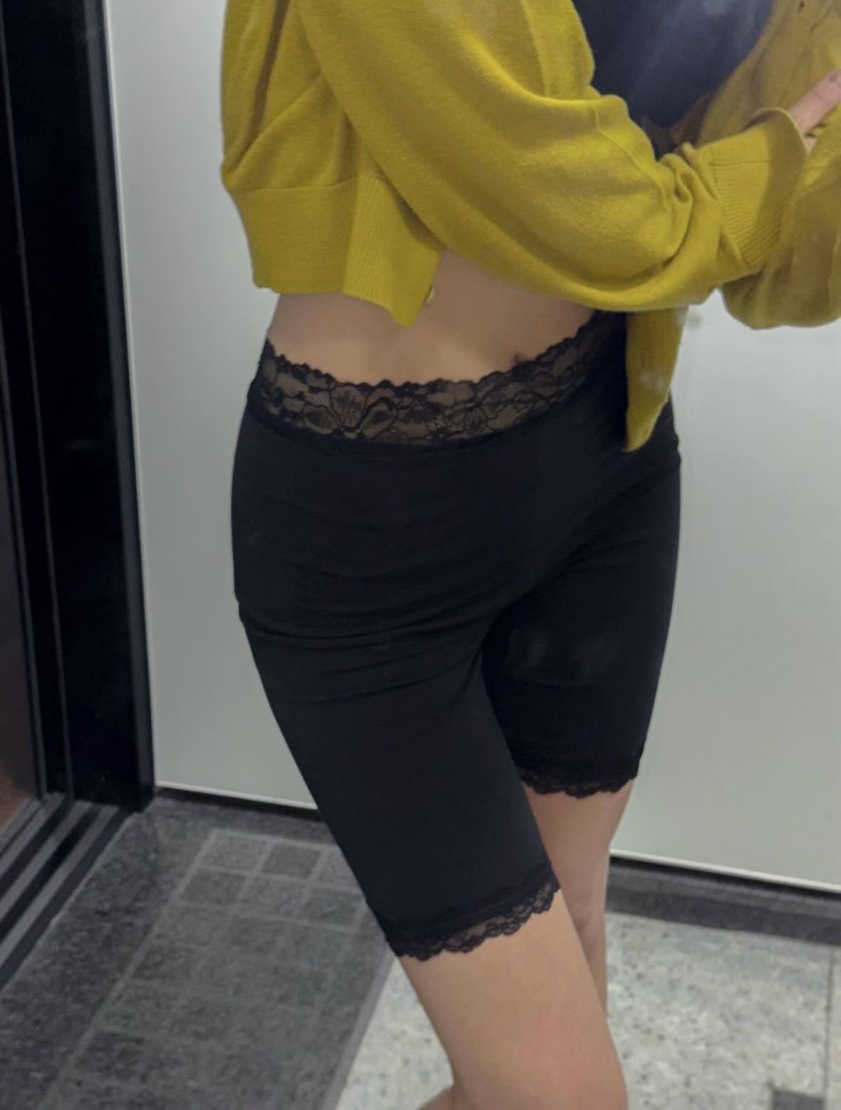 LACE-TRIM BIKER SHORTS