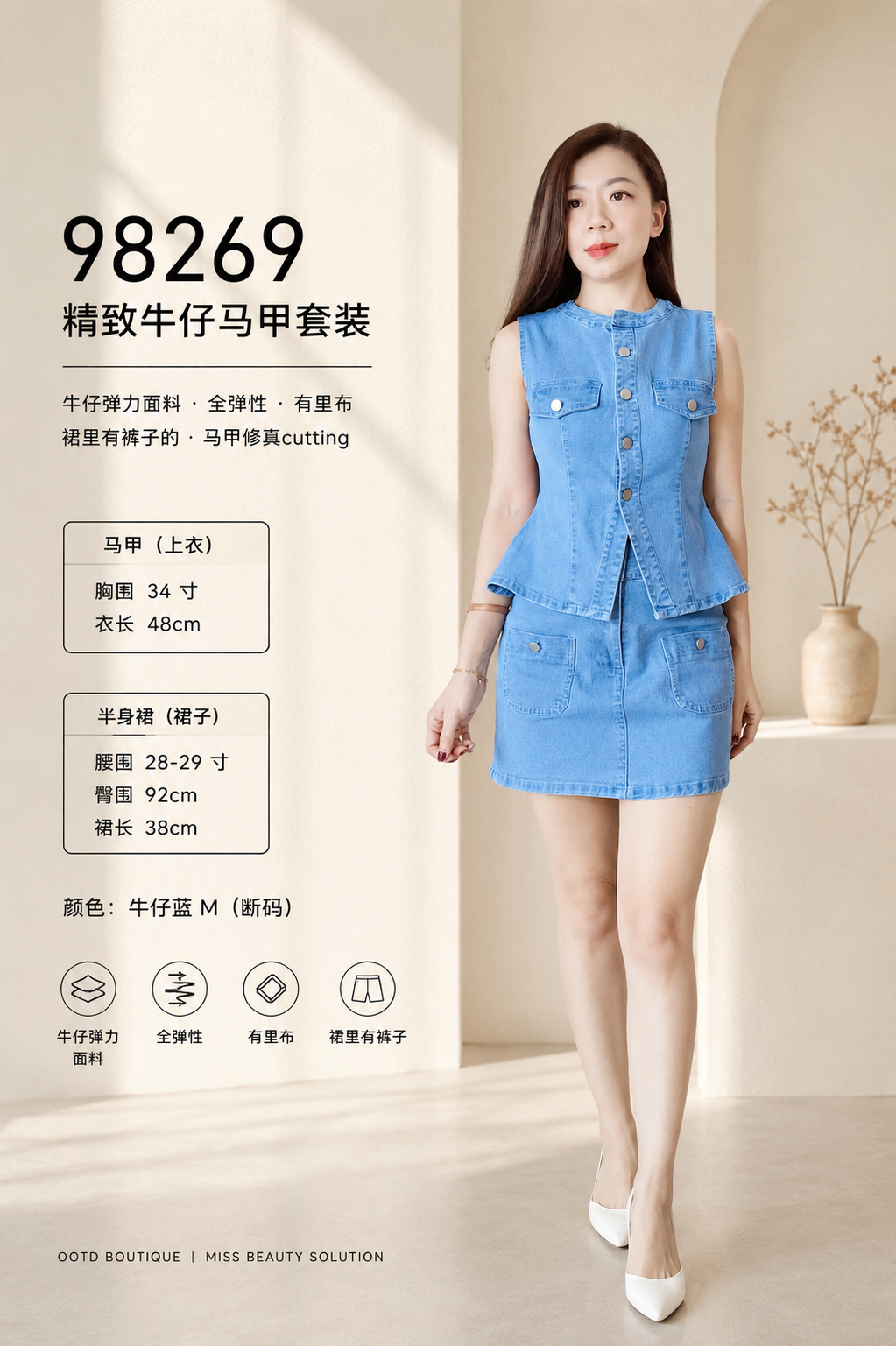 98269 PREMIUM JEANS DRESS SET