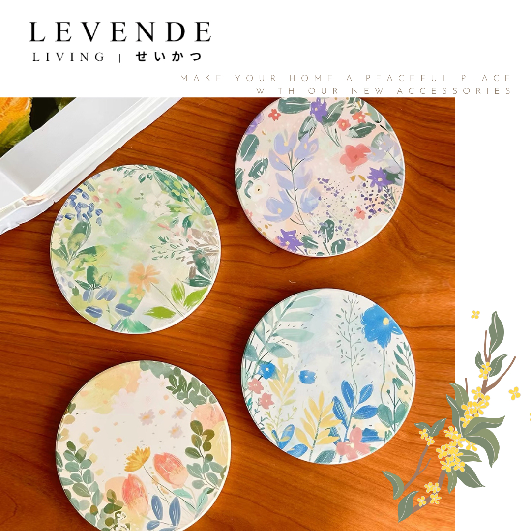 Levende花語陶瓷杯墊