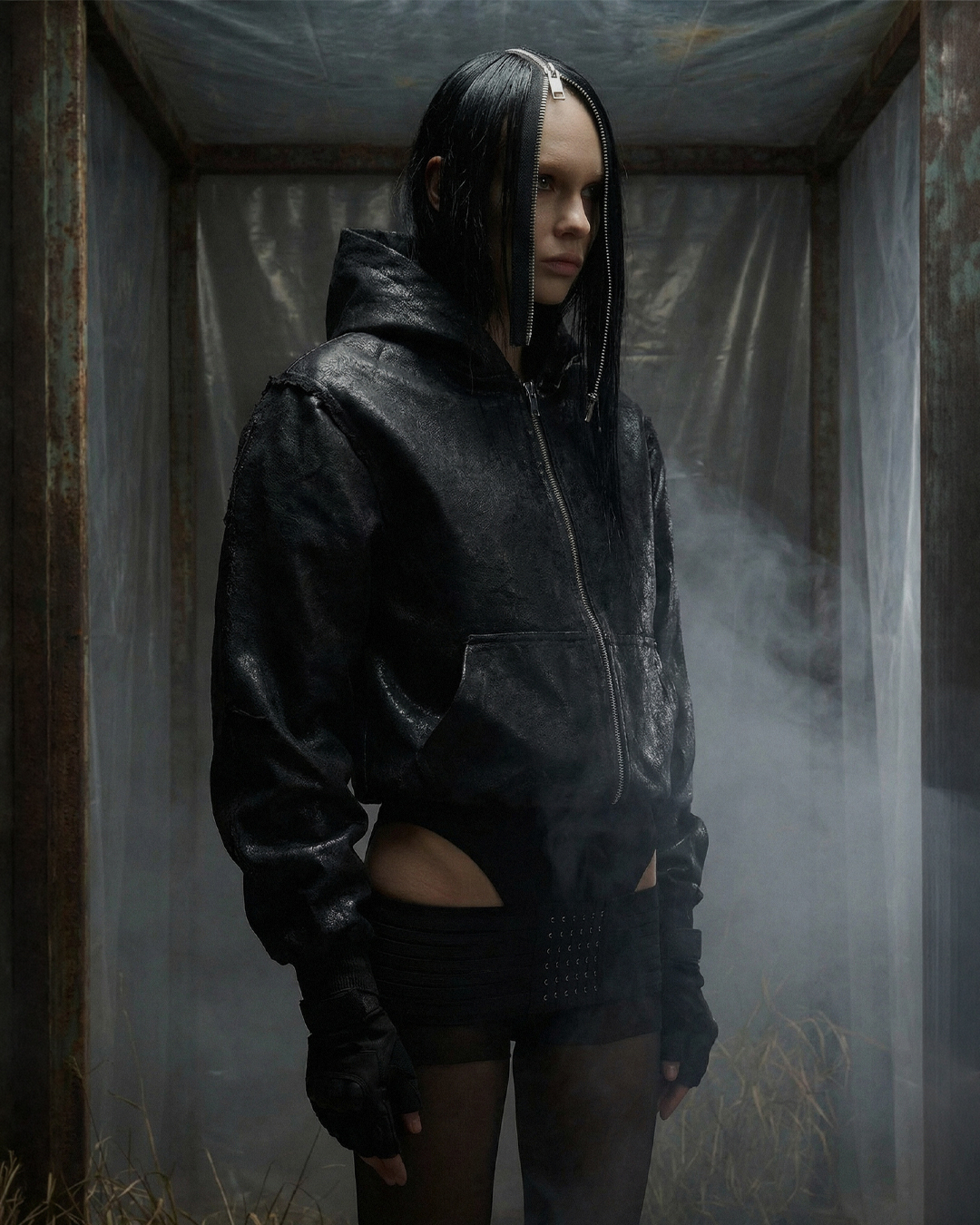 VAR-44｜MOLTING SHELL · COATED-CANVAS ZIP HOODIE