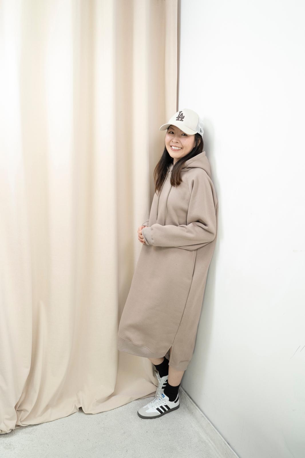 加絨有帽衞衣連身裙（Mocha色）