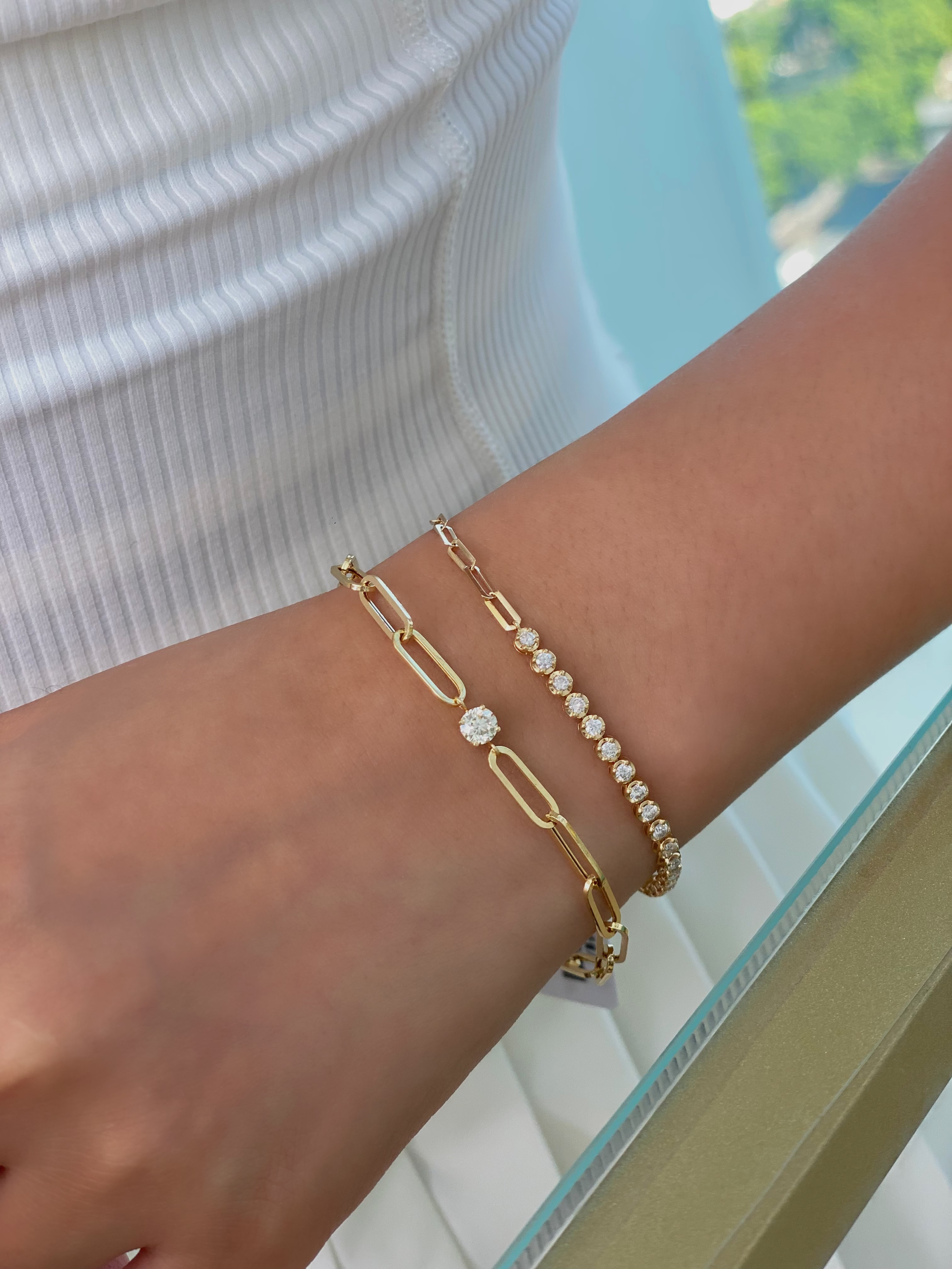 回形針鑽石手鍊 N240255