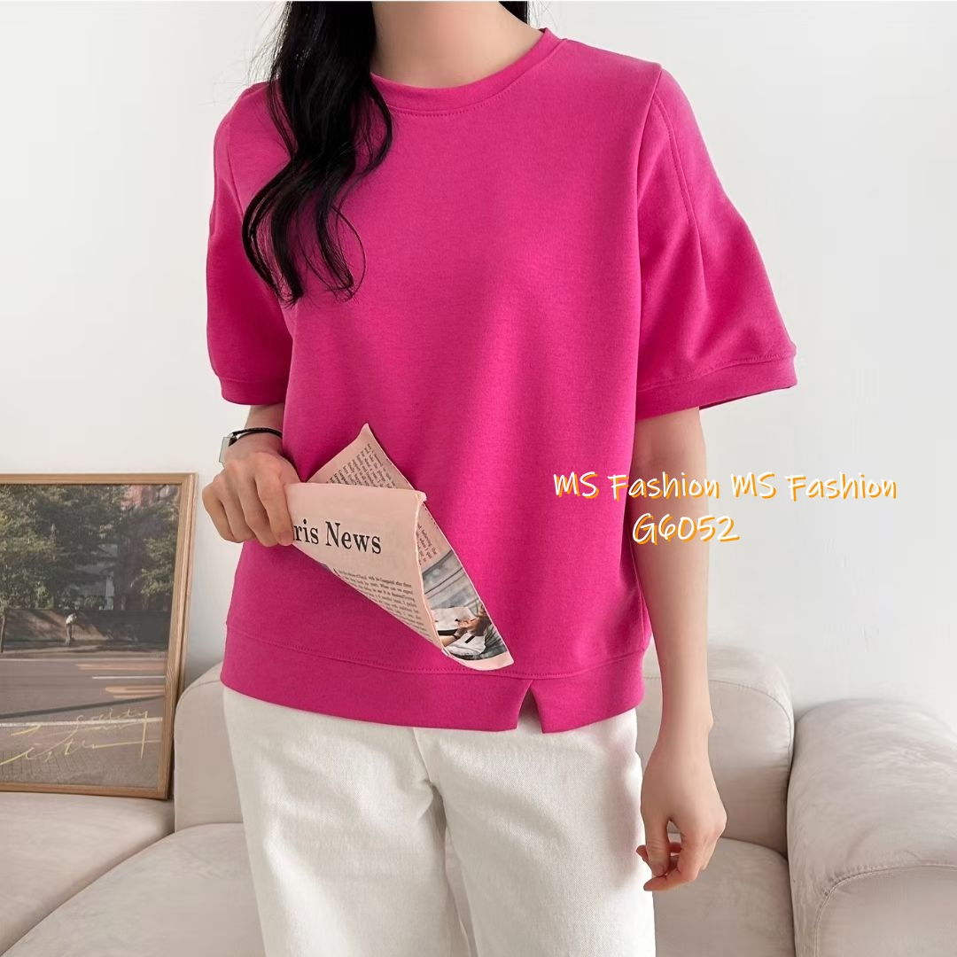 G6052 韓國🇰🇷特色袖小開叉腳top