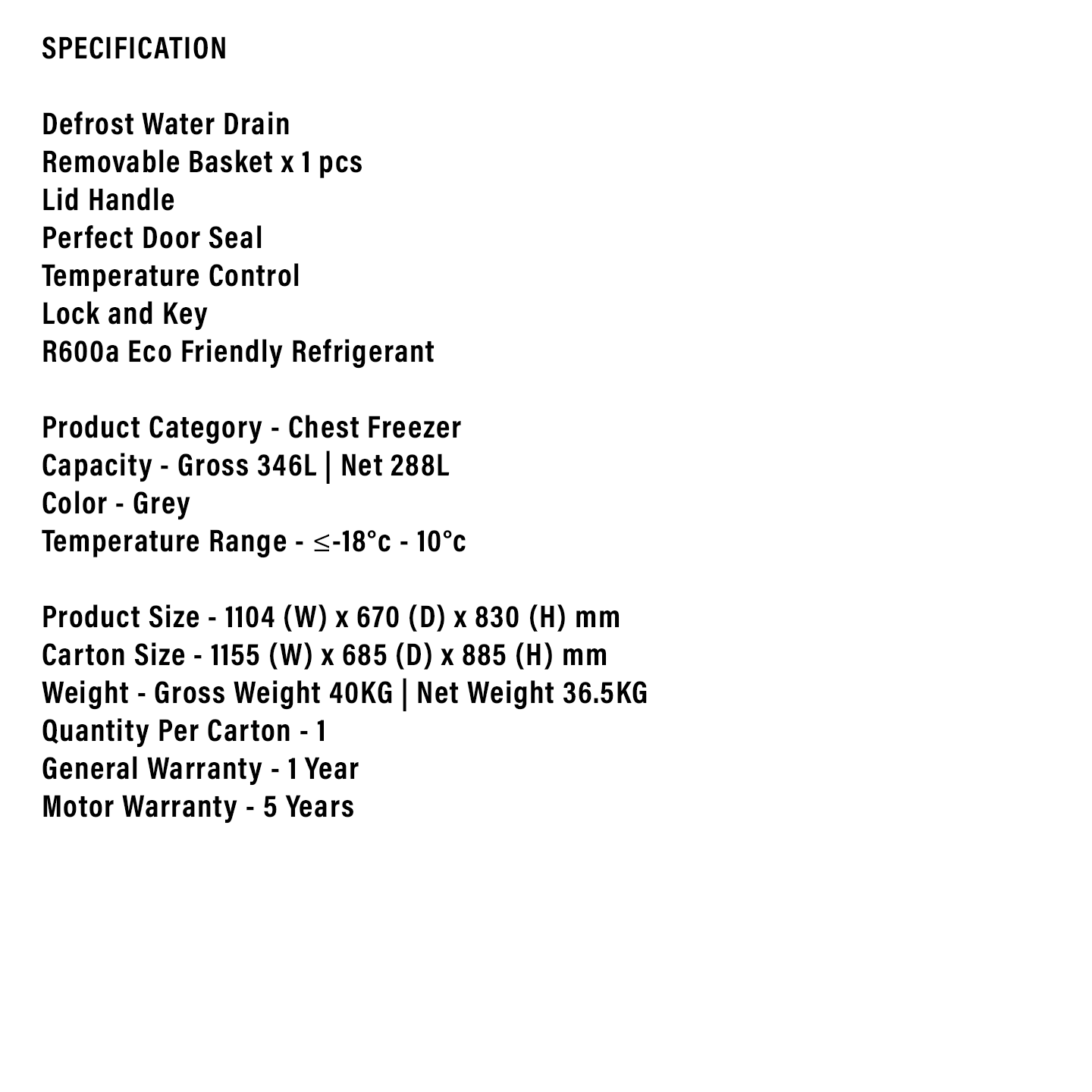 Faber 350L Chest Freezer FROSTAC 359GR