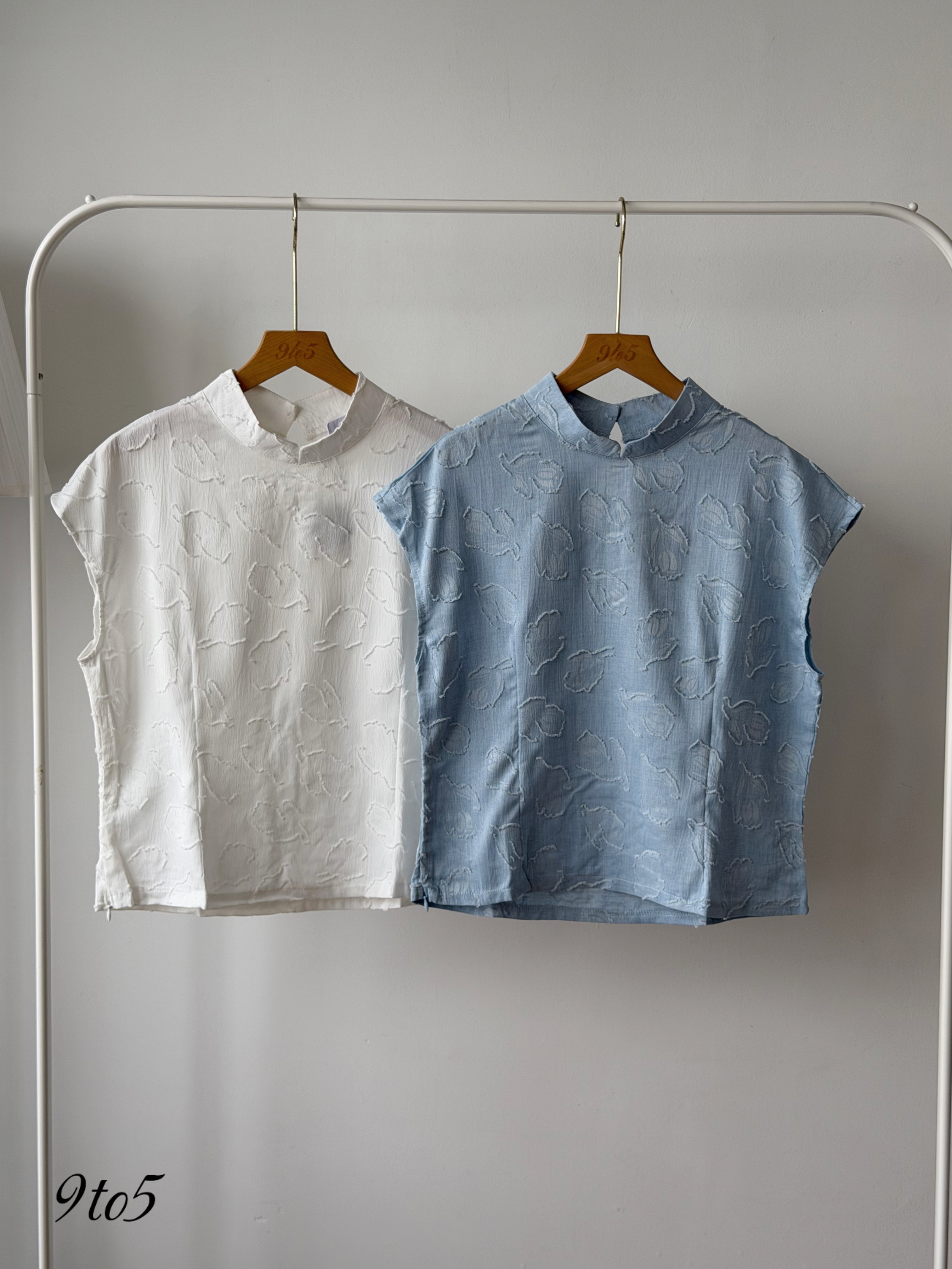 T4510 Cape Sleeve Oriental Collar Shirt - 4 Colors 