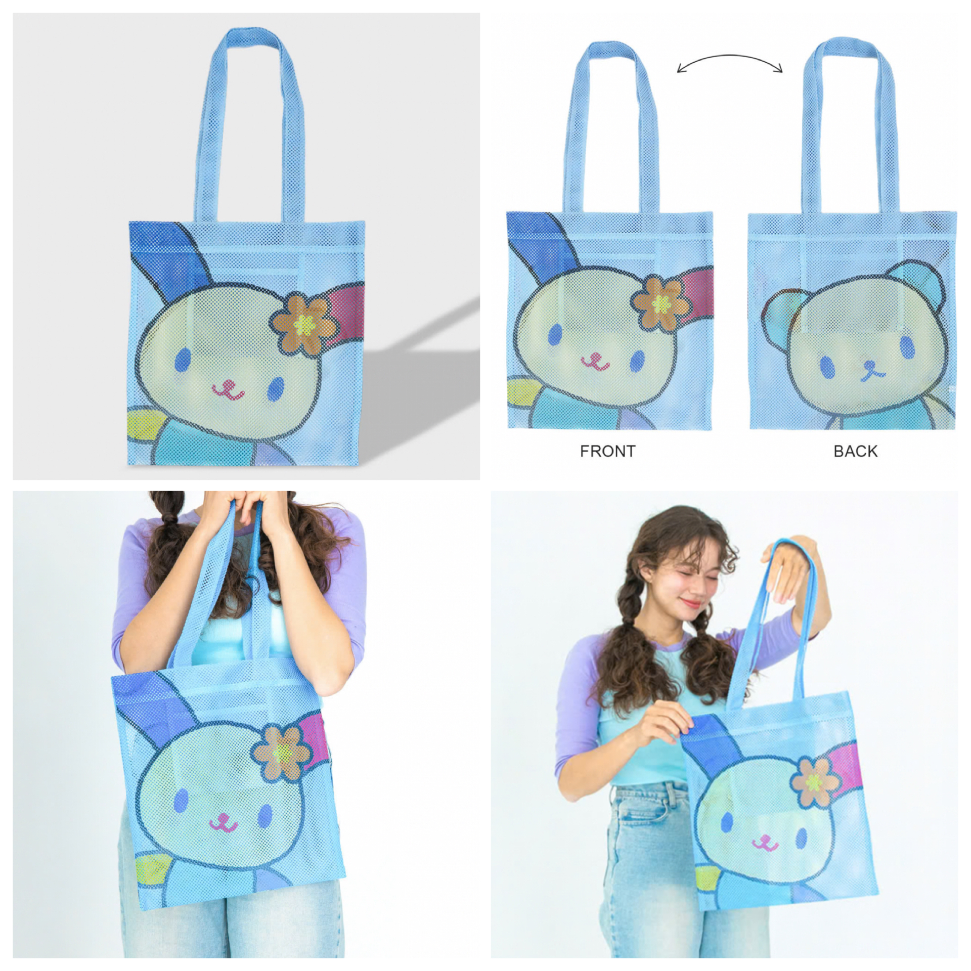 日本預訂📍日本Sanrio得意雙面圖案網面Tote Bag 1/4日本開售