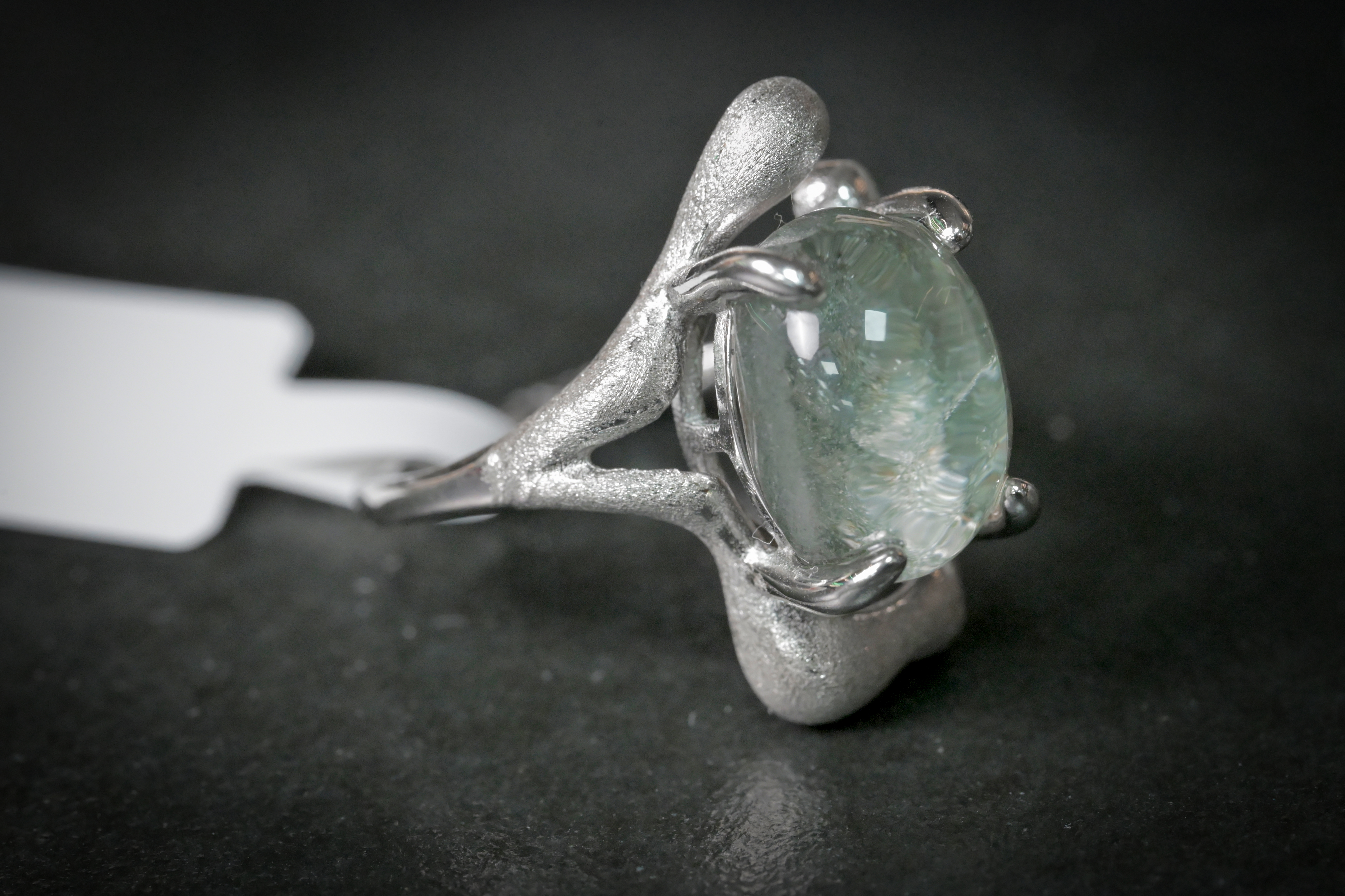 綠幽靈水晶純銀戒指 #032｜日信水晶 身心工房｜Green Phantom Crystal Sterling Silver Ring #032