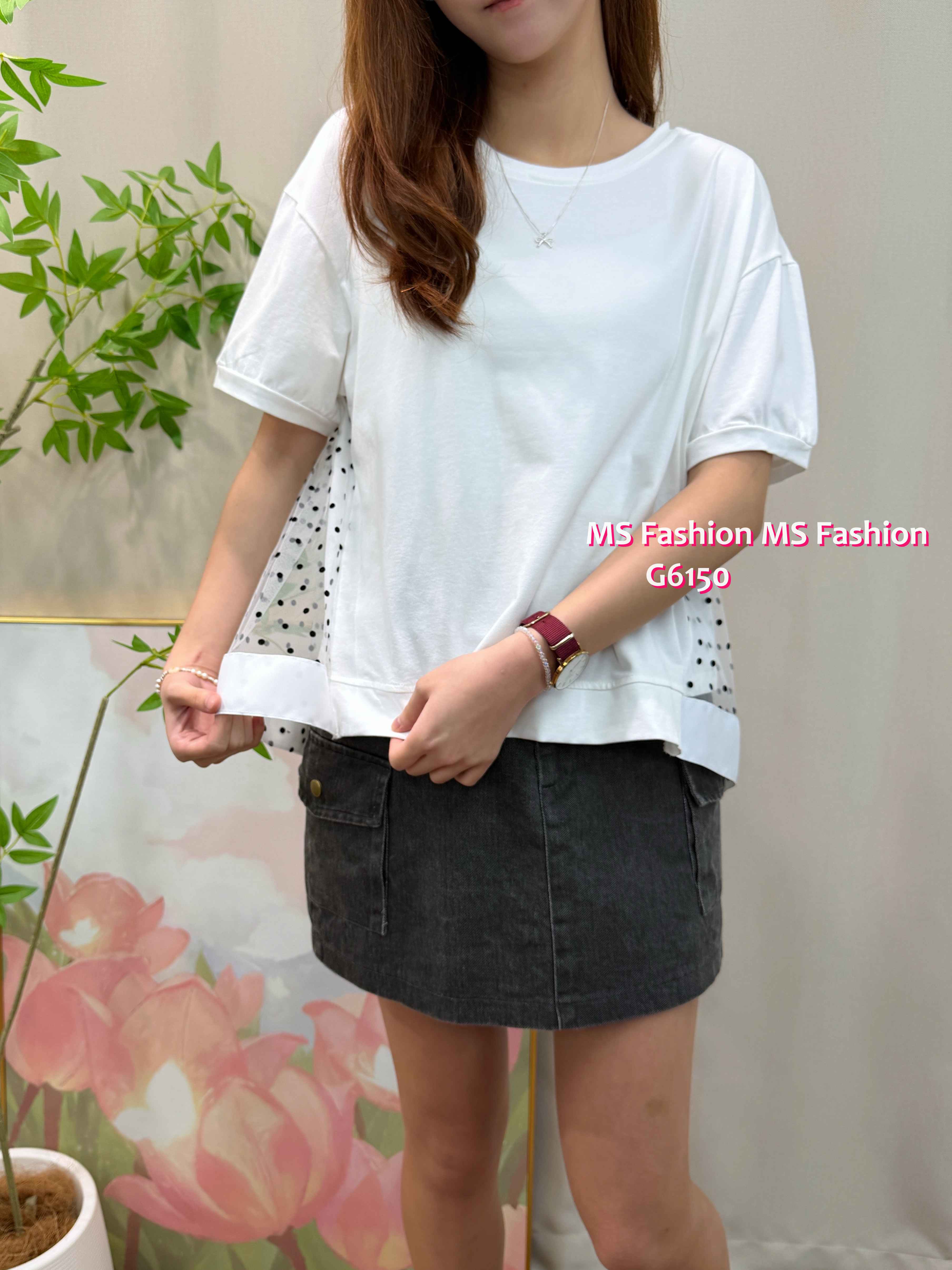 G6150 韓國🇰🇷後拼波點紗top