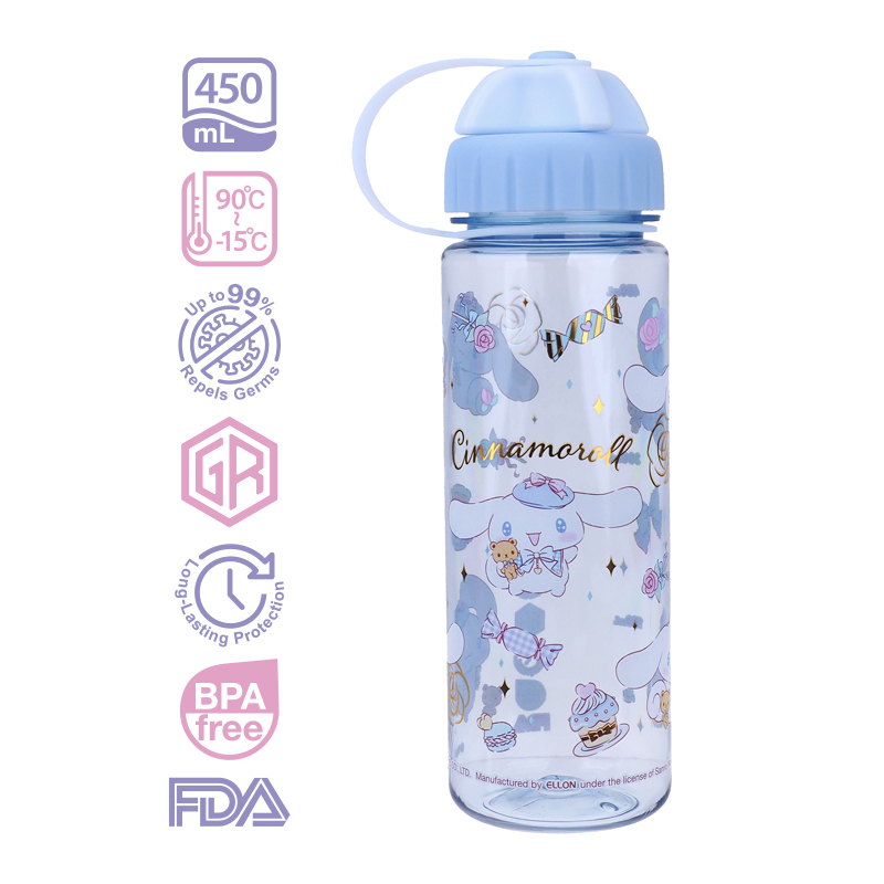 Cinnamoroll 450ml BPA Free Water Bottle w/ 2 Openings Lid 膠水樽 (2開口設計)