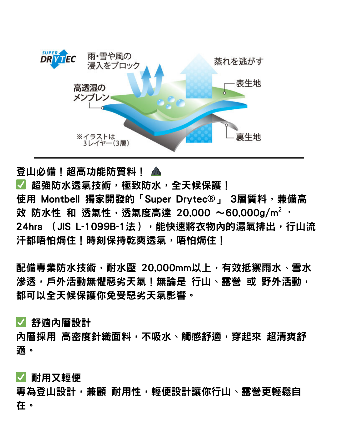 日本代購【 2026新色 日本直送 montbell  女裝 Storm Crusier Jacket women Super Dry Tec 防水 透氣 輕便 外套 | 登山 風雨衣 |  風褸 | 雨褸 】