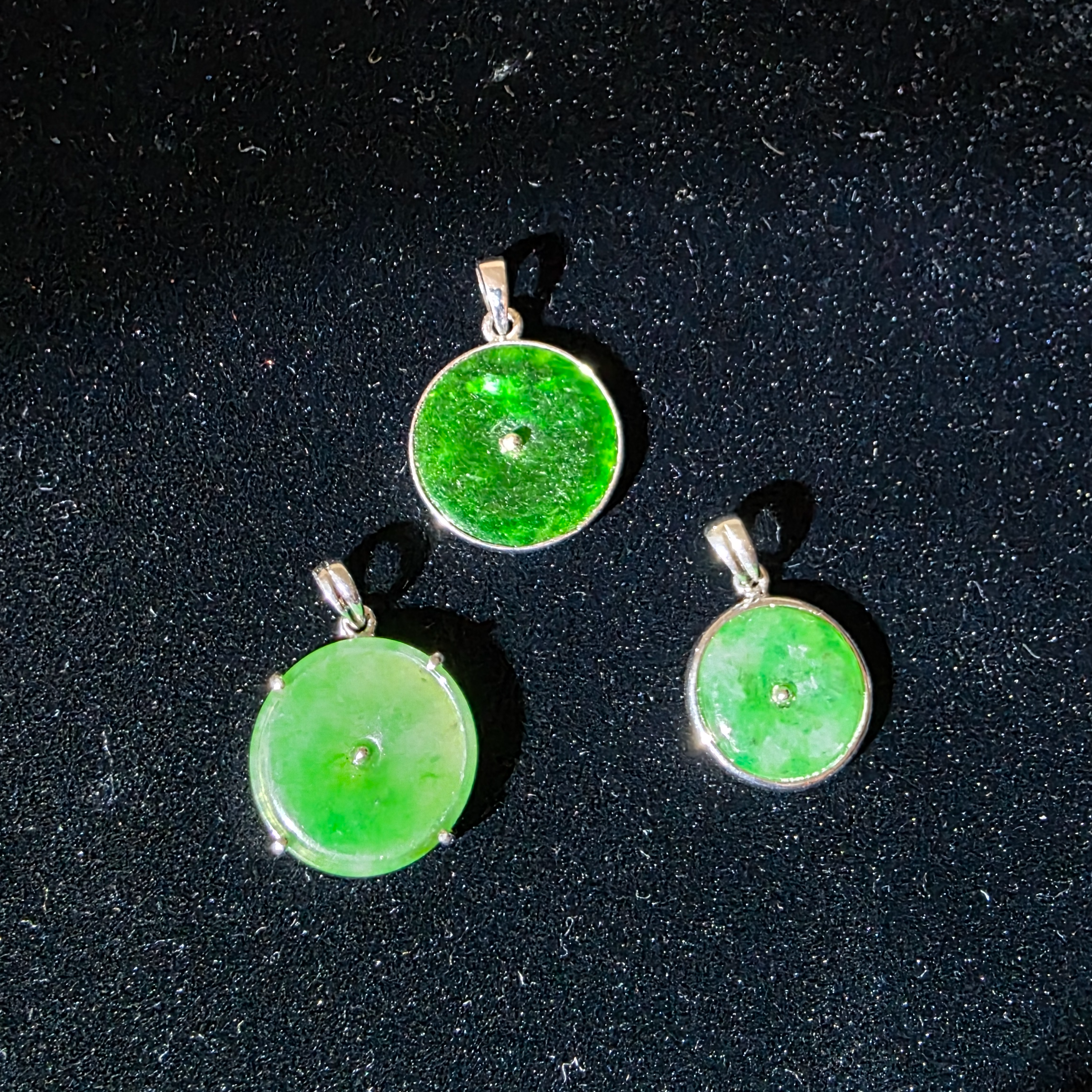 緬甸玉平安扣925銀吊墜