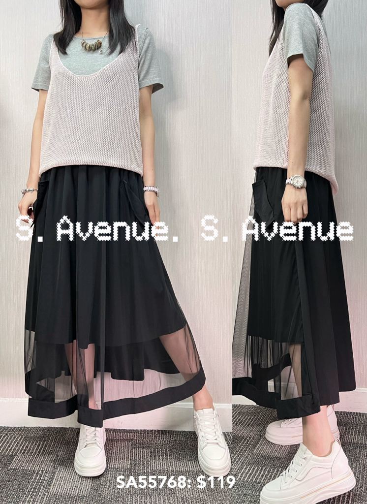 SA55768: 短袖打底針織top+線背心