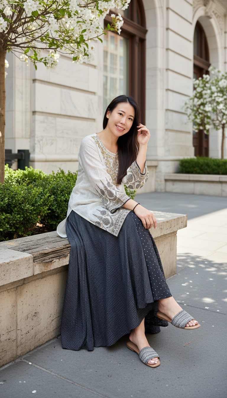 2619 Light Gery Traditional Golden Emb. Kurta