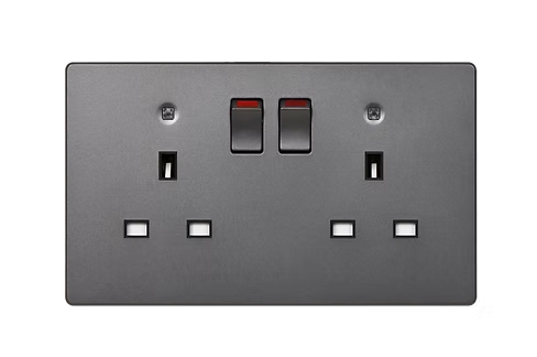 MK Aria 太空灰 13A孖蘇有掣有燈 插座