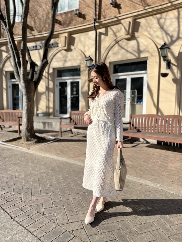 The Lacie Cardigan Set (Ivory)