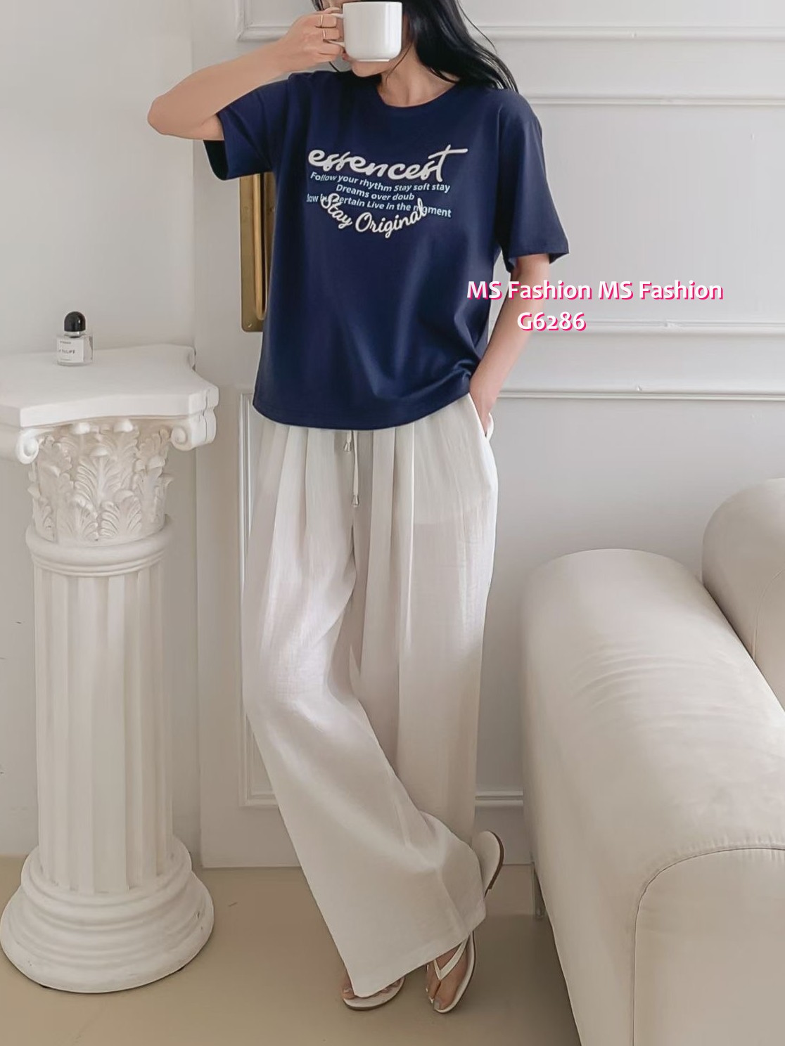 G6286 韓國🇰🇷靚字母print top