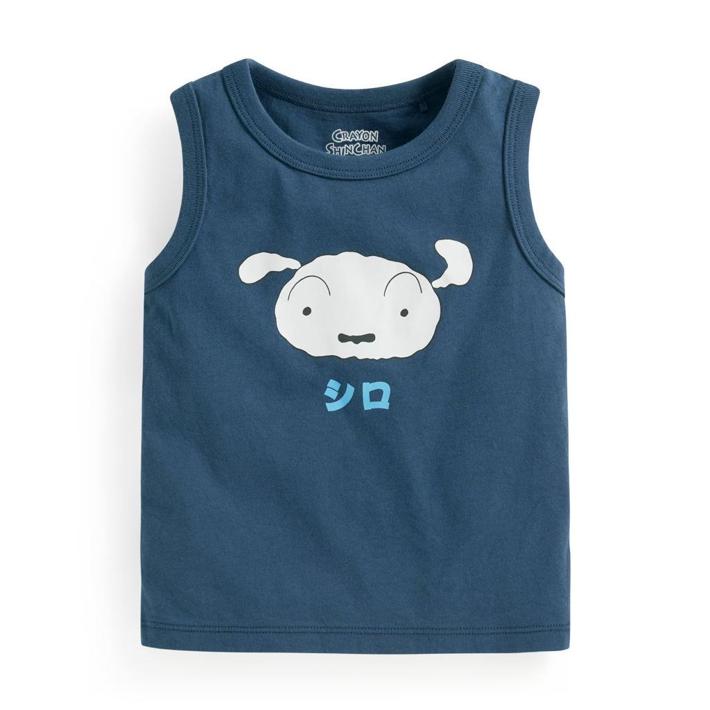 💚預訂 台灣直送💚蠟筆小新三色人物印花純棉背心