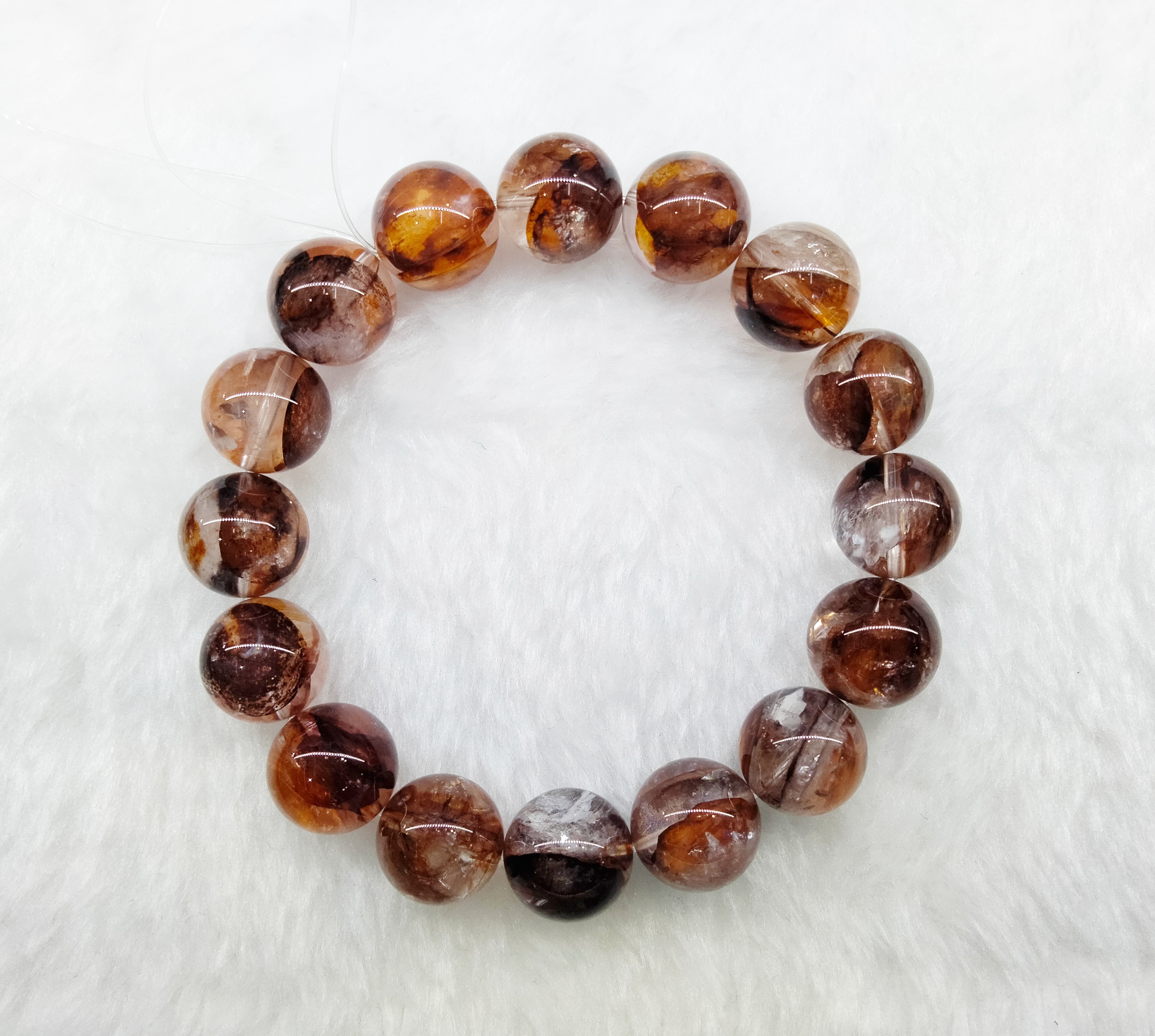 紅膠花手串 (13+mm)