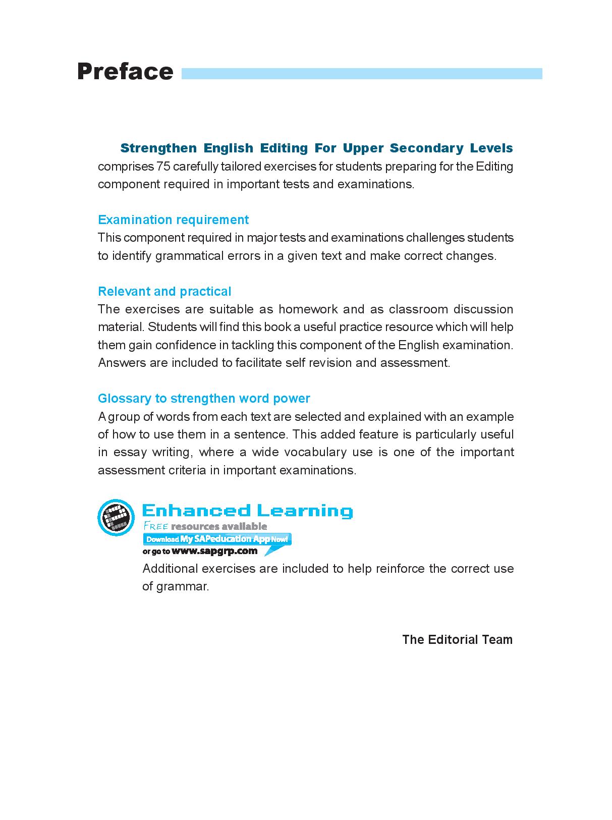 Strengthen English Editing for Upper Secondary Levels