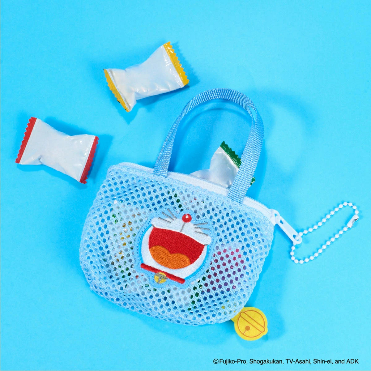 [現貨 藍色款] 多啦A夢鎖匙扣 迷你手袋 掛飾 刺繡圖案｜Doraemon禮物