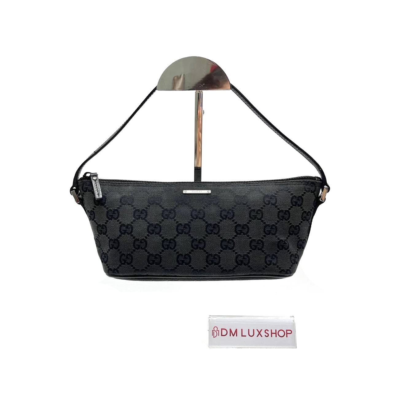 Gucci Black GG Canvas Boat Pochette