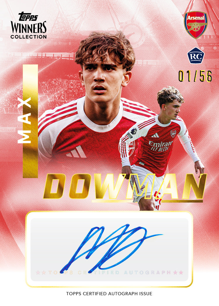 Topps Winners Collection Arsenal 2025/26 英超冠軍珍藏卡盒｜每盒1簽名＋2限量卡