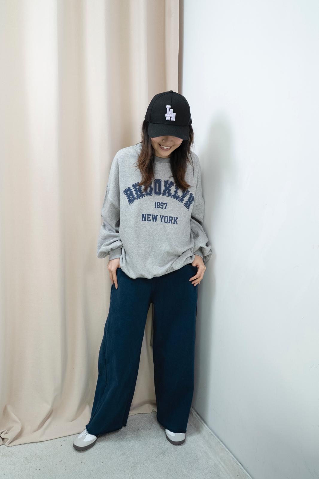 加絨有型文字衞衣（灰色）