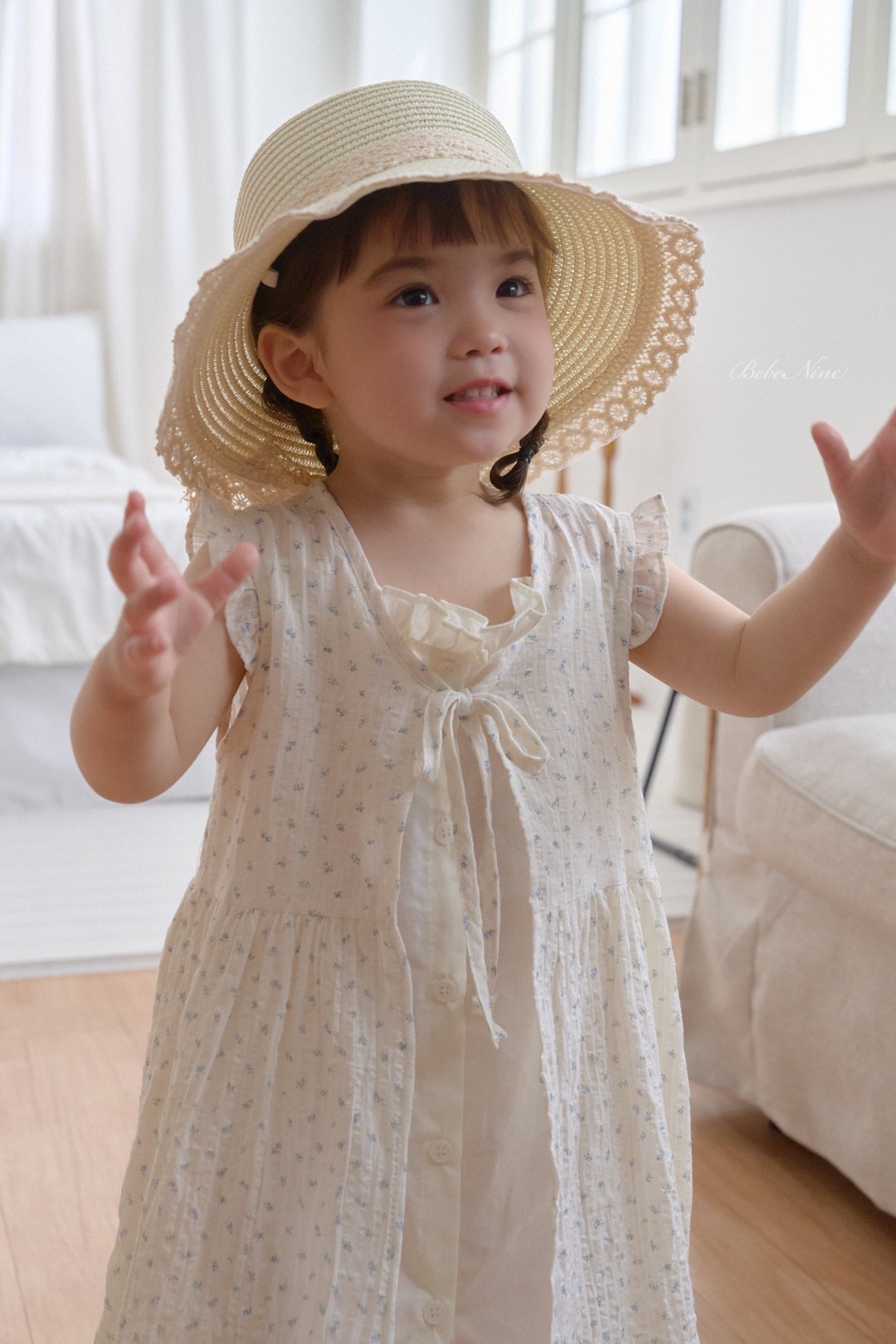 ☀️預訂 韓國直送☀️🇰🇷Bebenine兩色碎花綁帶荷葉邊背心連身裙