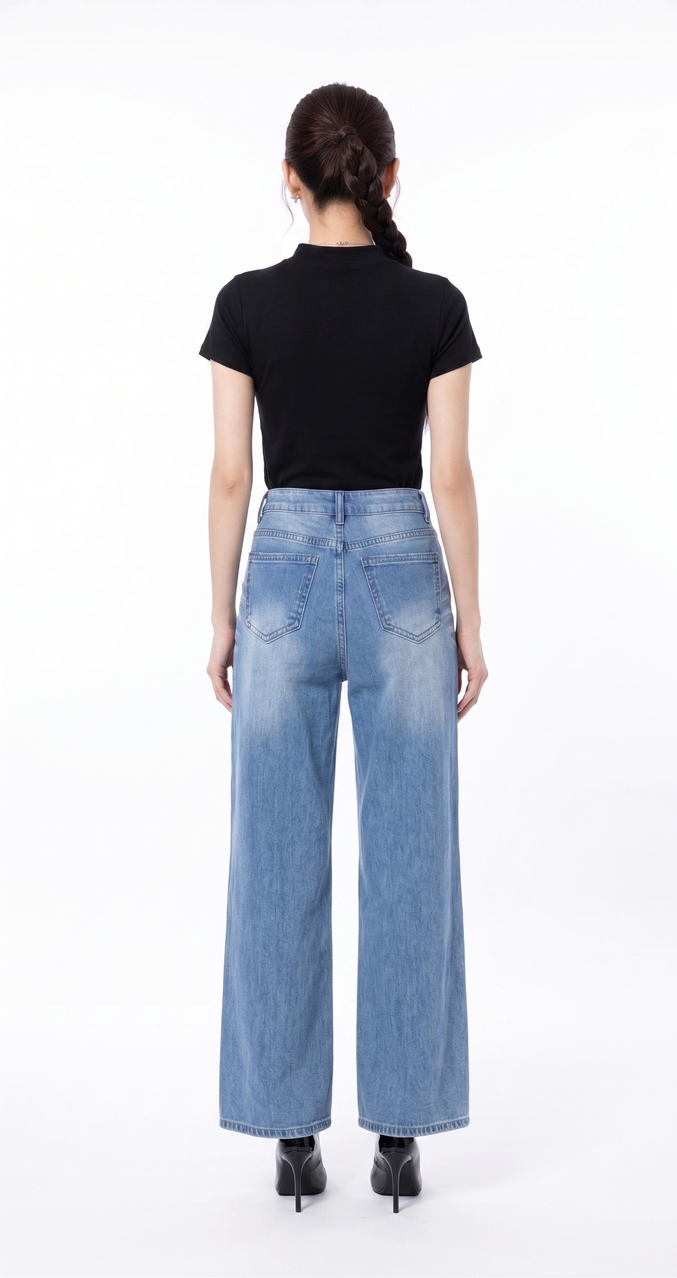 1881BP Crystal Embellished Wide-Leg Jeans