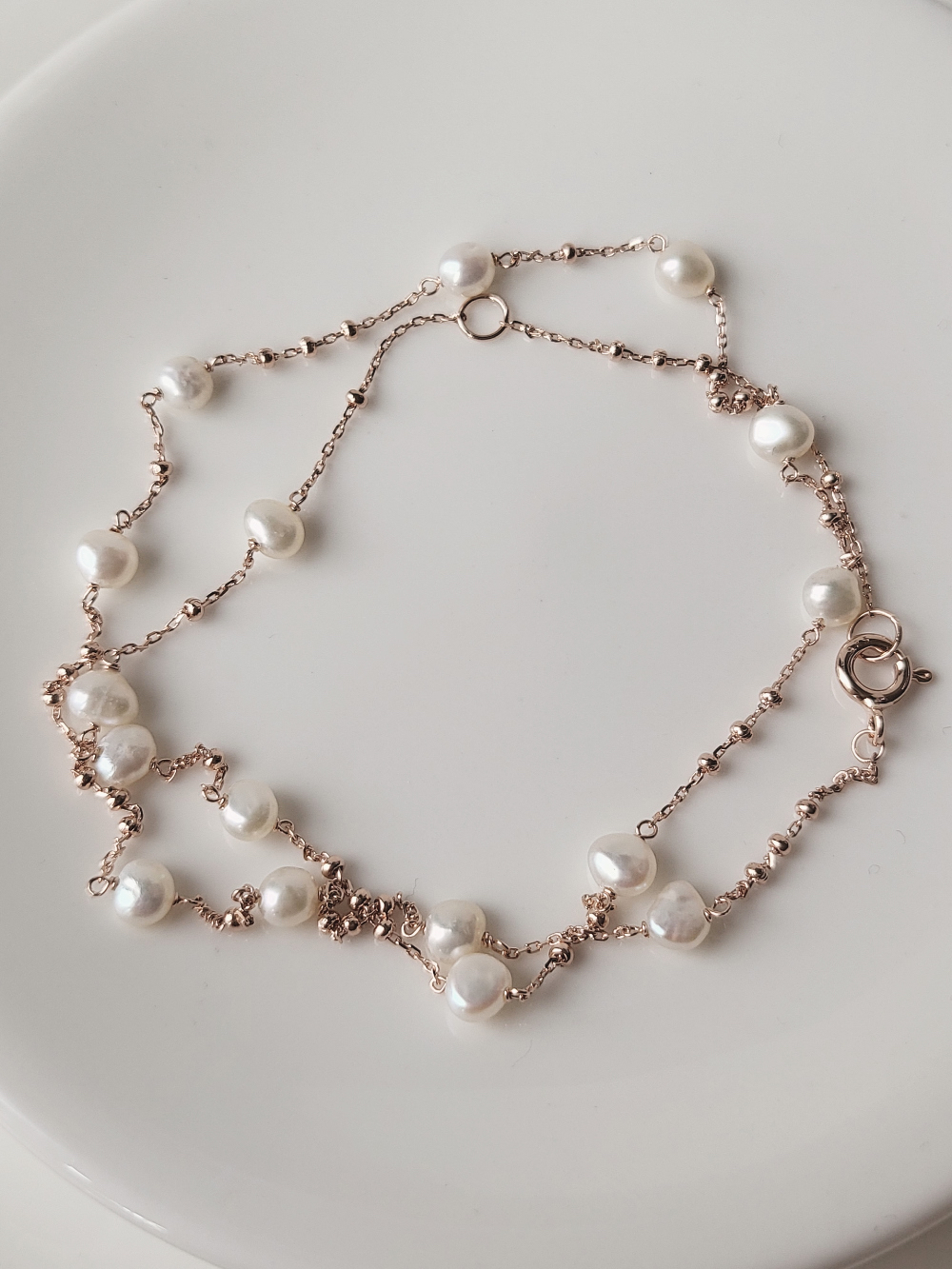 925 Freshwater Pearl Ball Chain Necklace