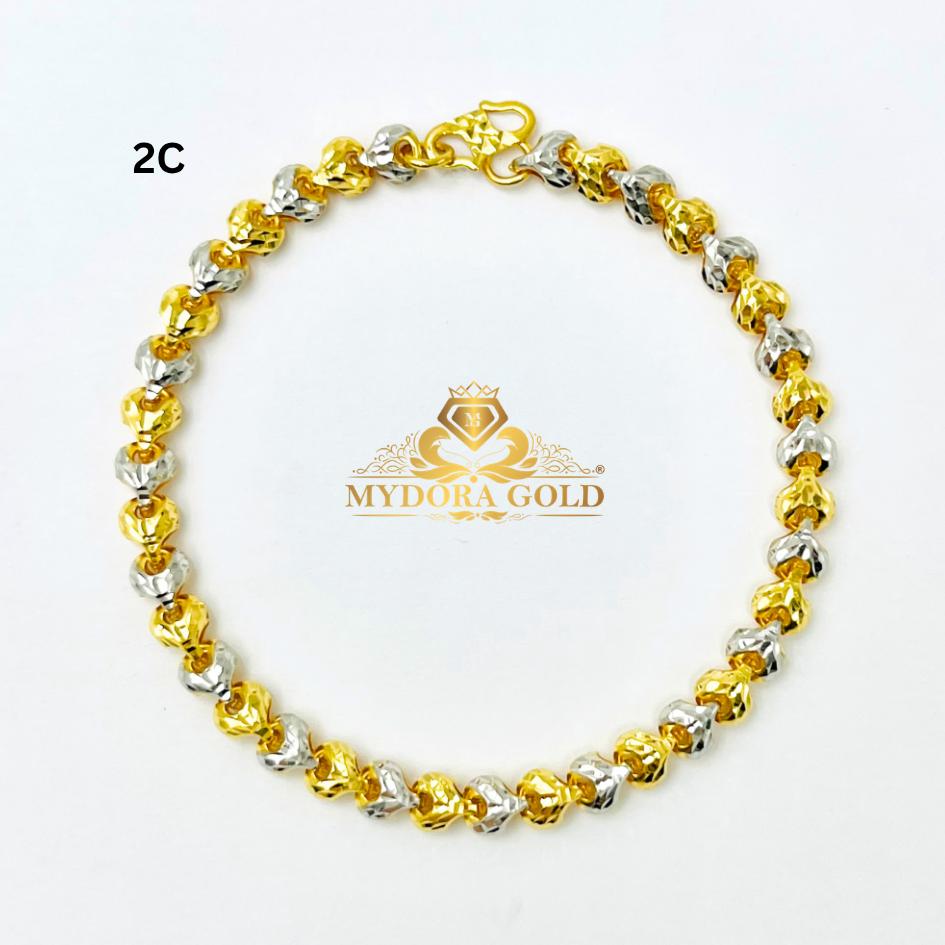 MYDORA Rantai Tangan Mini Siput Love l EMAS 916/22K