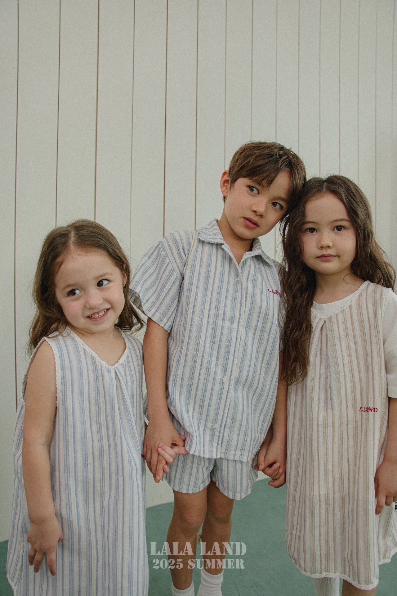 Lalaland | stripe ops with mom pants(Blue M95-105/Adult)