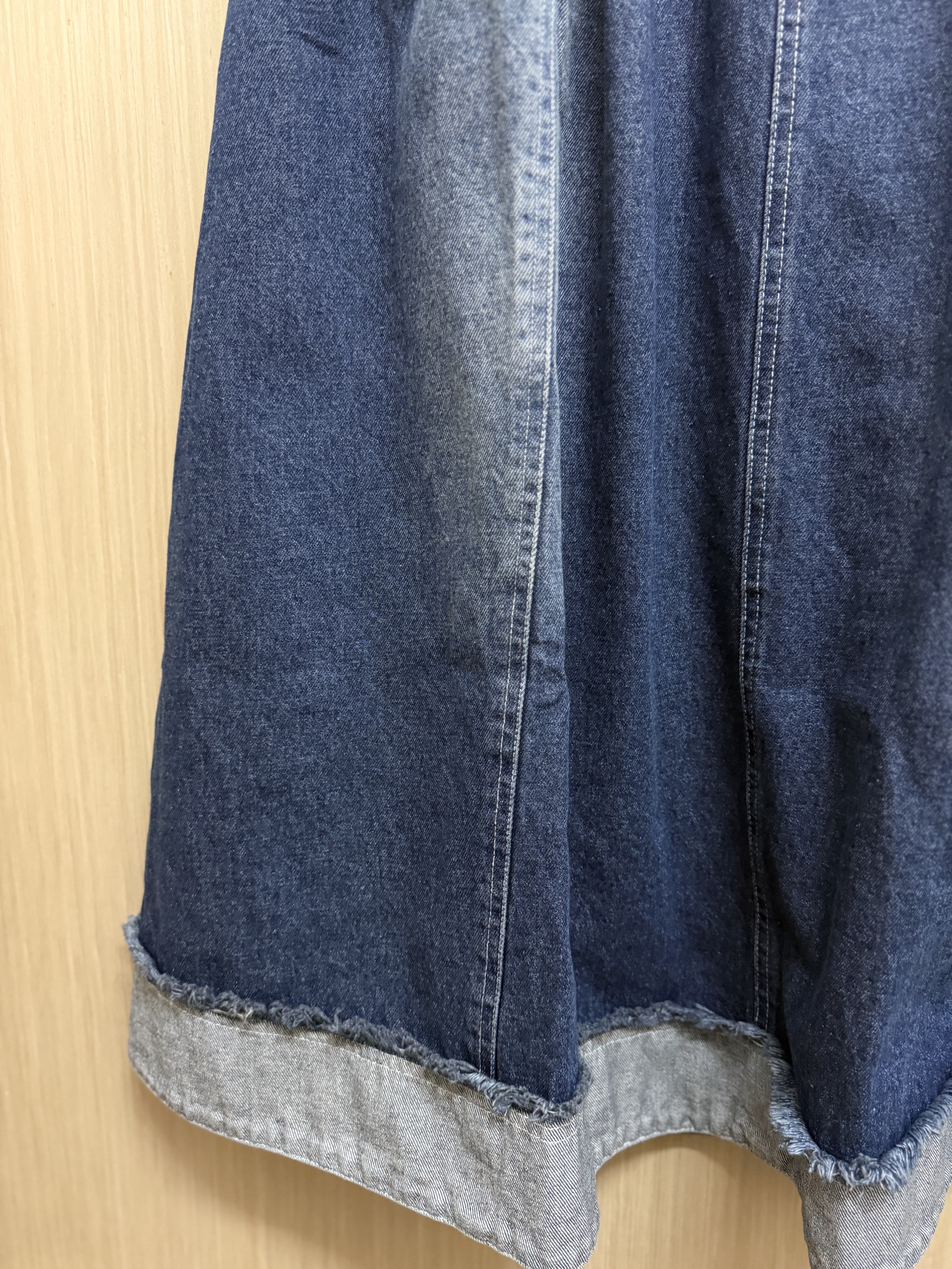 造舊拼布牛仔裙