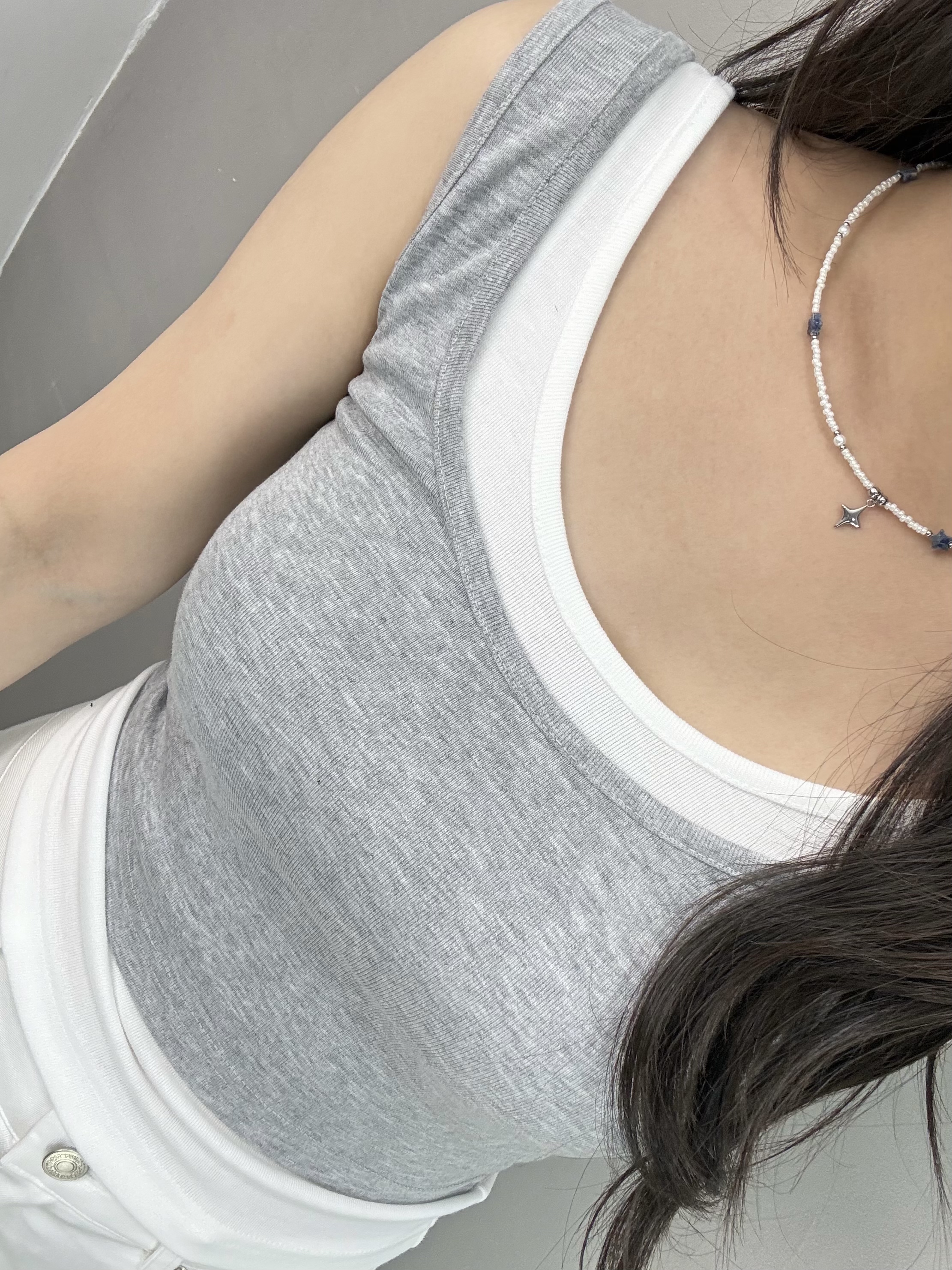 W65 撞色背心兩件Set