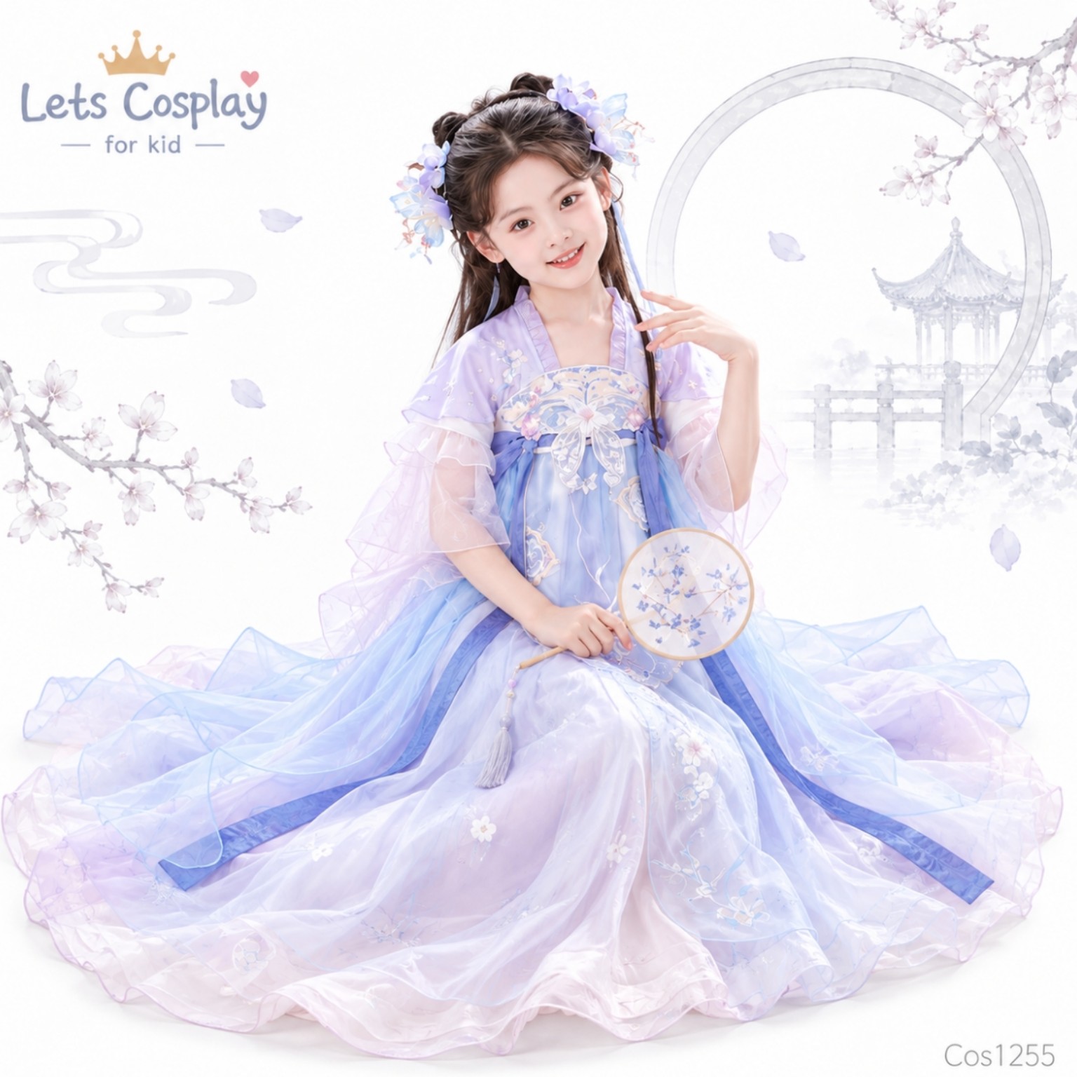 女童中華文化日嫦娥主題中式古裝｜中秋節服裝學校表演服 110–150｜Lets Cosplay COS1255