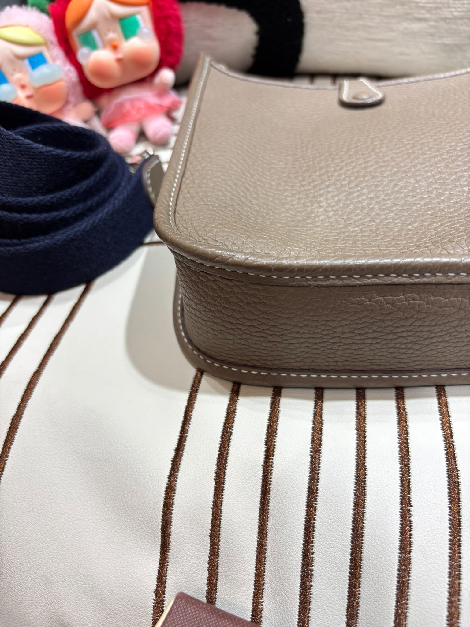 Hermes mini Evelyne,STAMP Z 大象灰 Etoupe 100%Authentic,98%new ✅內袋✅Dust bag