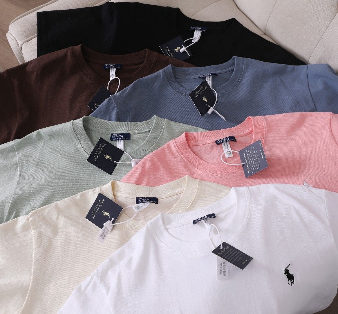 2件$168。RL Polo經典小馬刺繡純色短袖