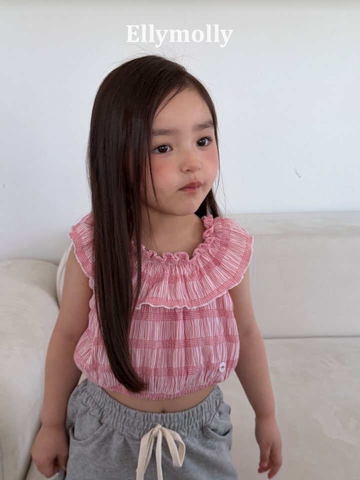 Ellymolly | Frill Blouse(Pink/Cream size7(100-110)