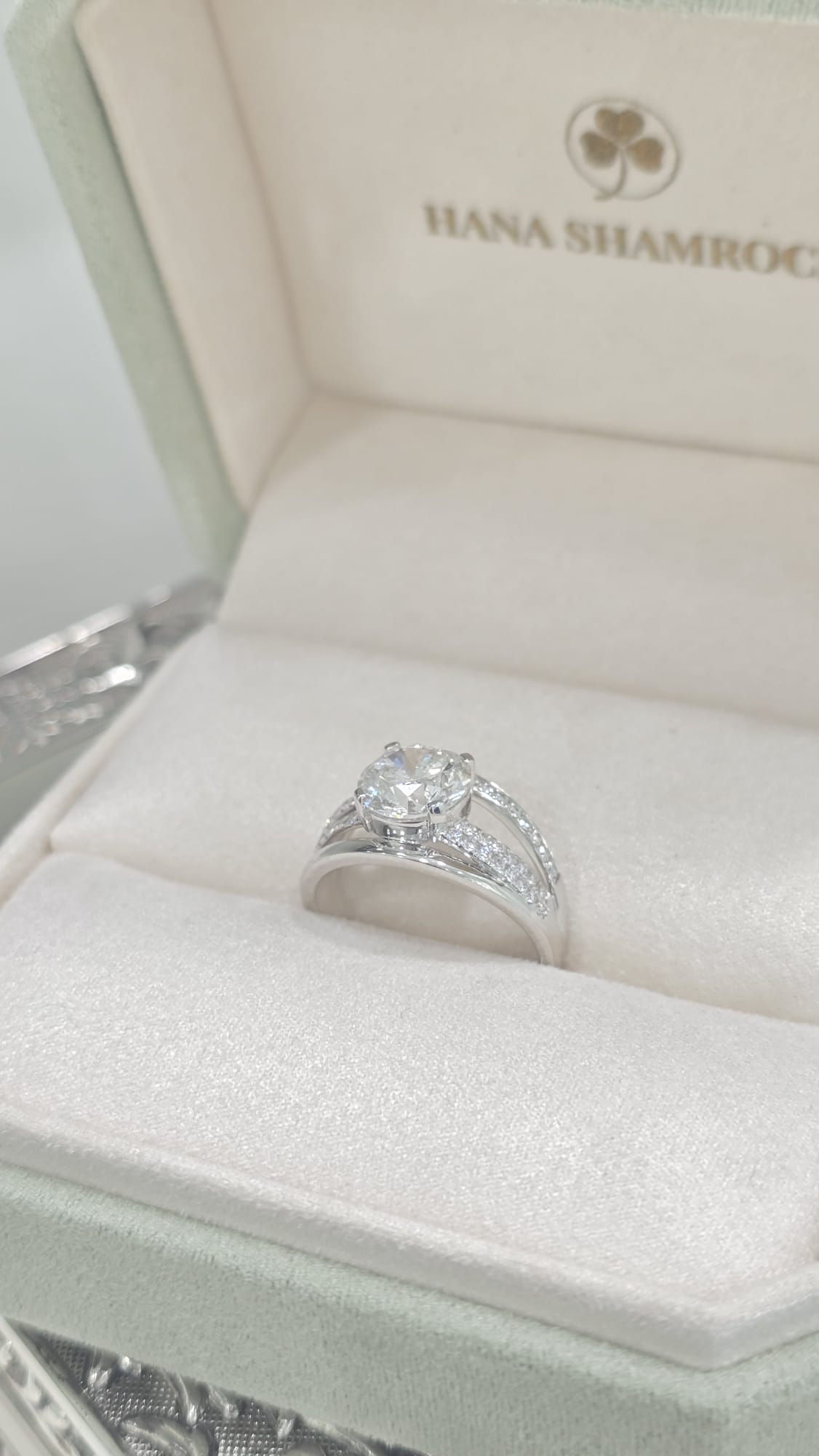 18K白培育鑽石戒指 D2.0ct d0.31ct W5g S15#