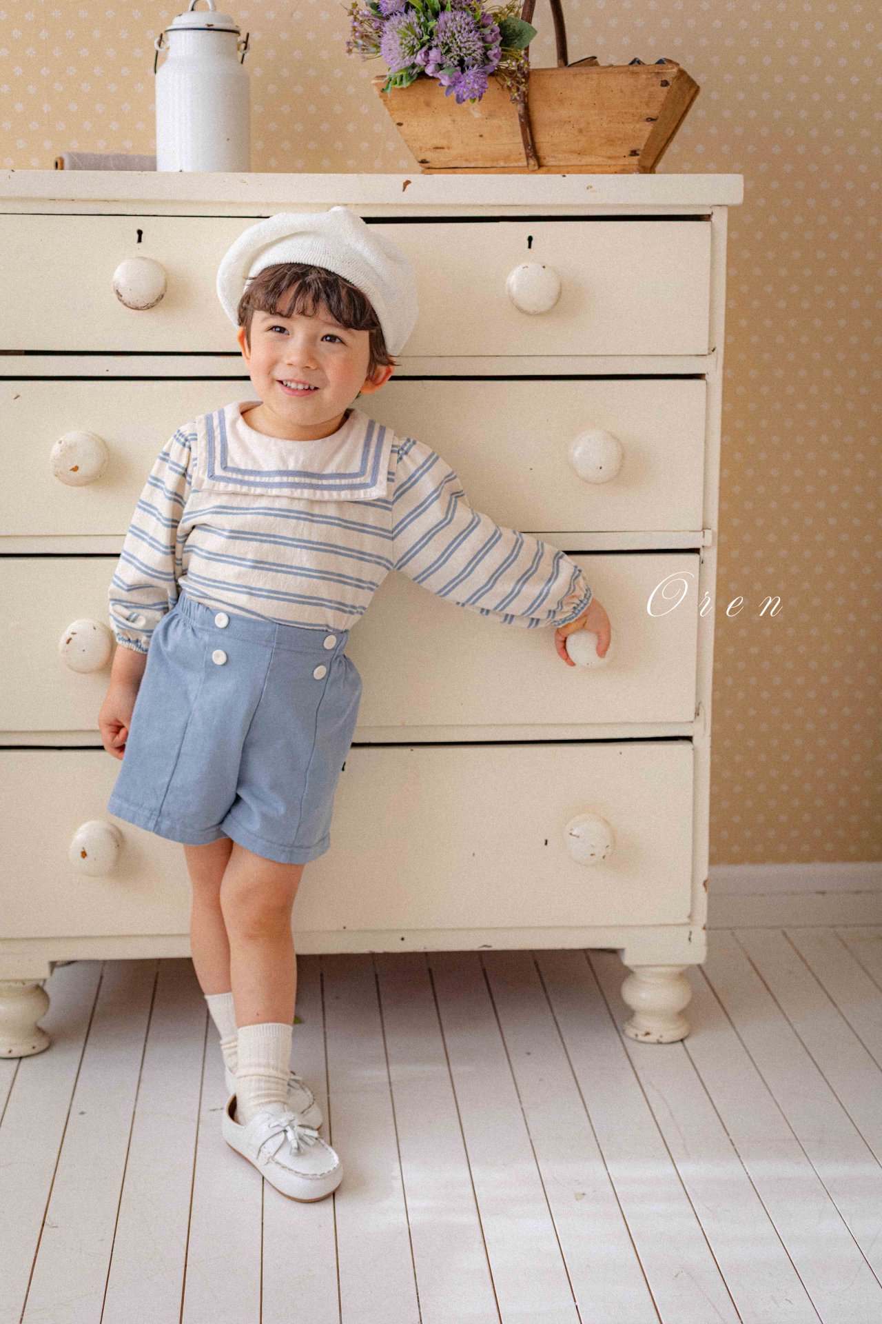 橫間水手風 Jumpsuit / 連身裙 / 套裝 